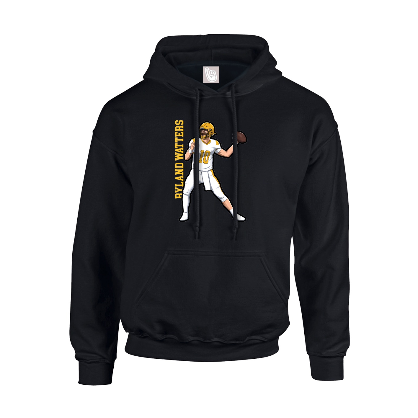 Youth Hoodie — Name Vertical in Black