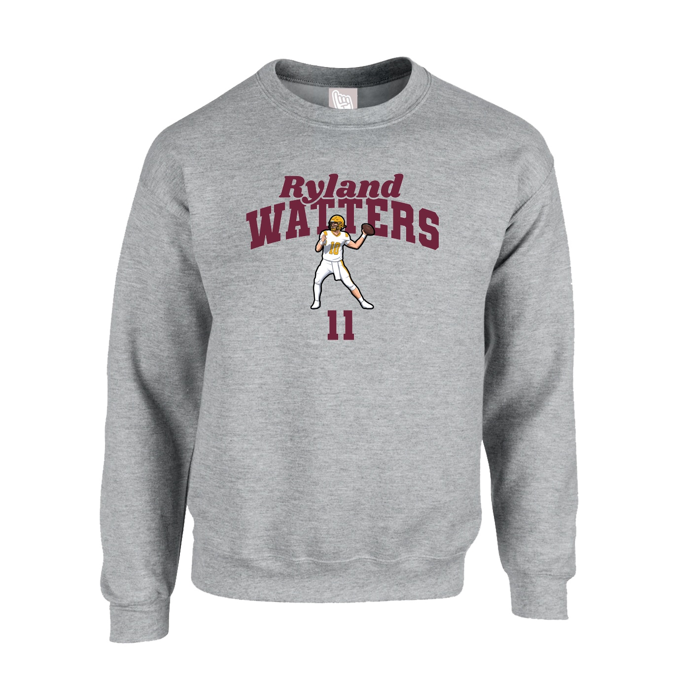 Fleece Crew — Signature Arch in Grey
