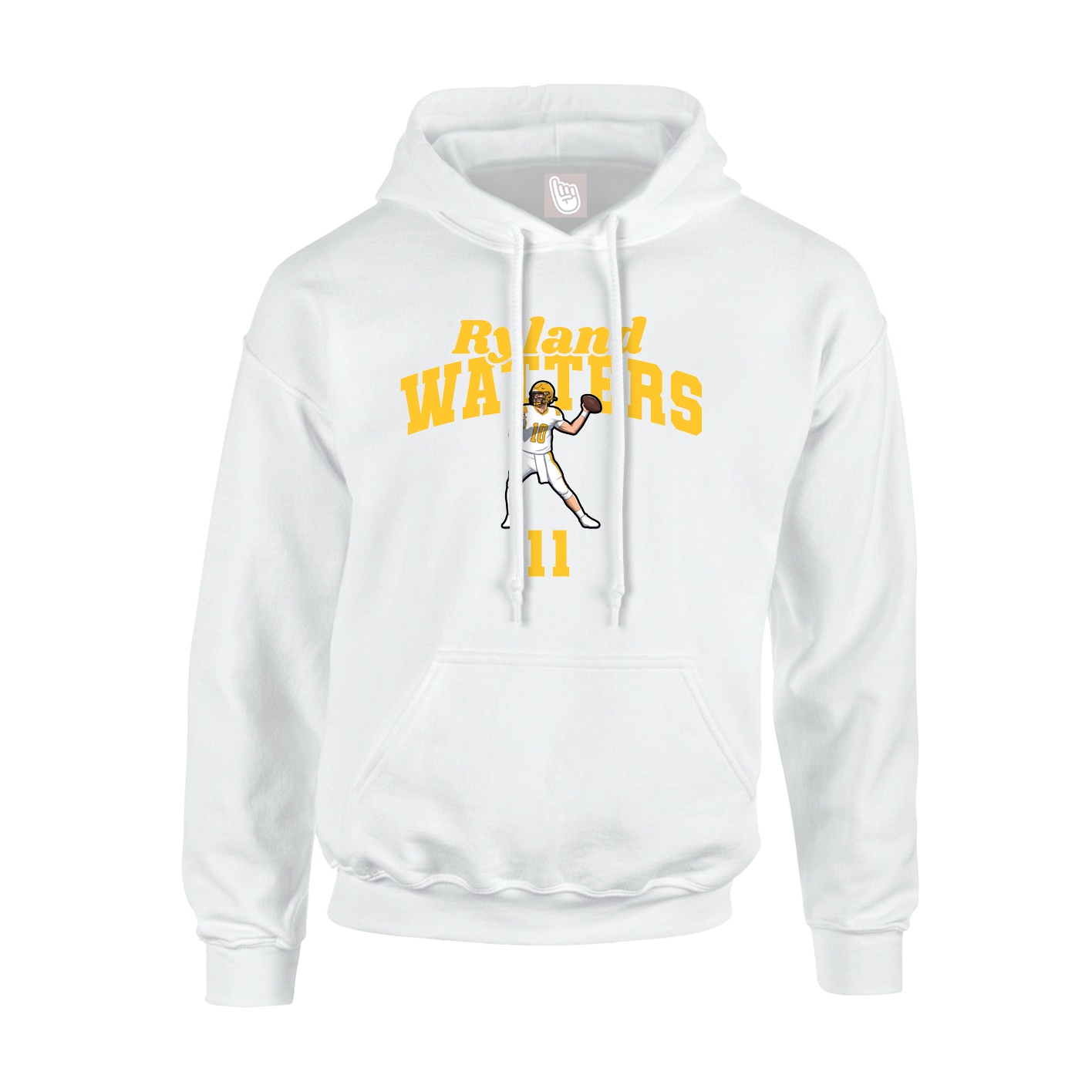 Youth Hoodie — Signature Arch in White