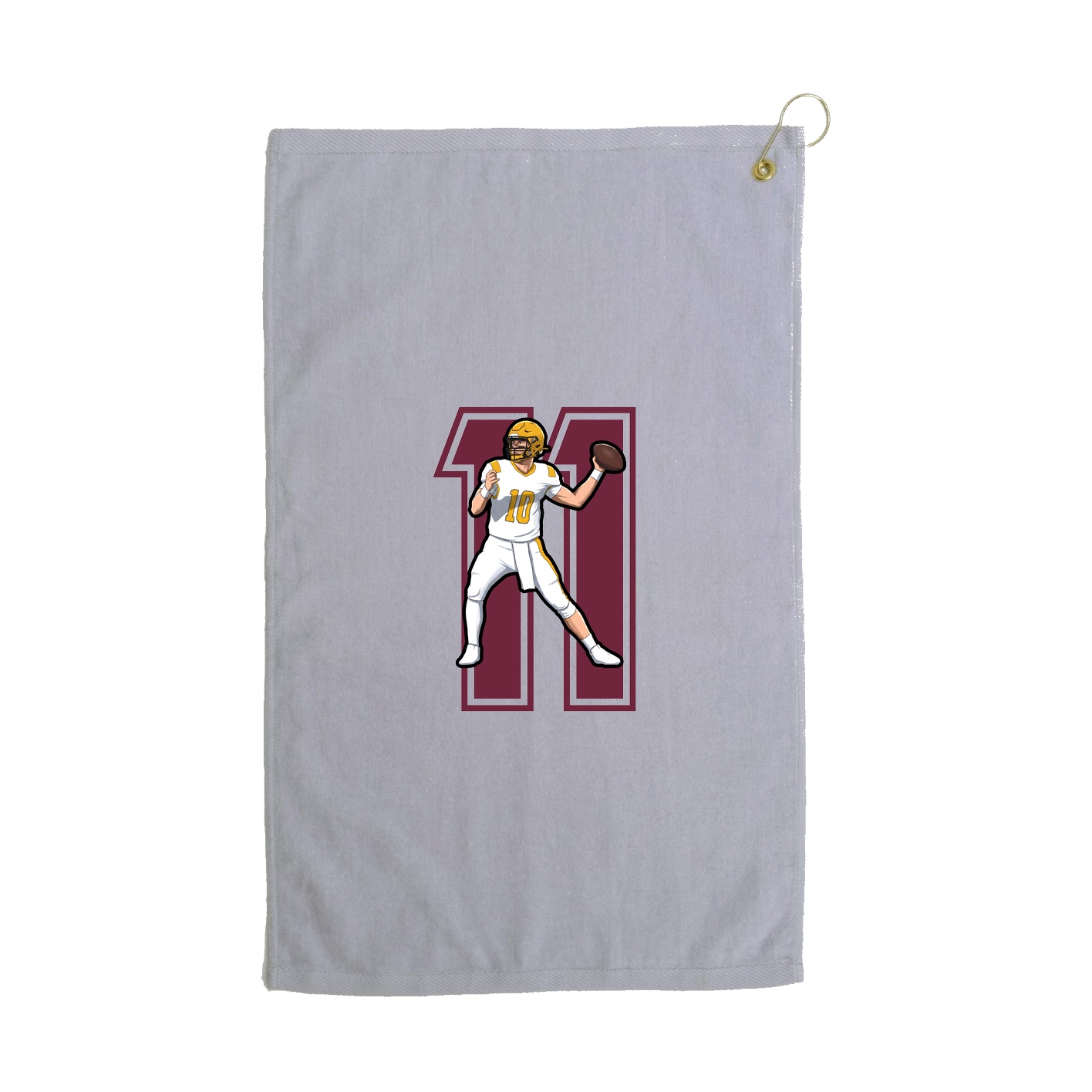 Golf Towel — Number in Grey