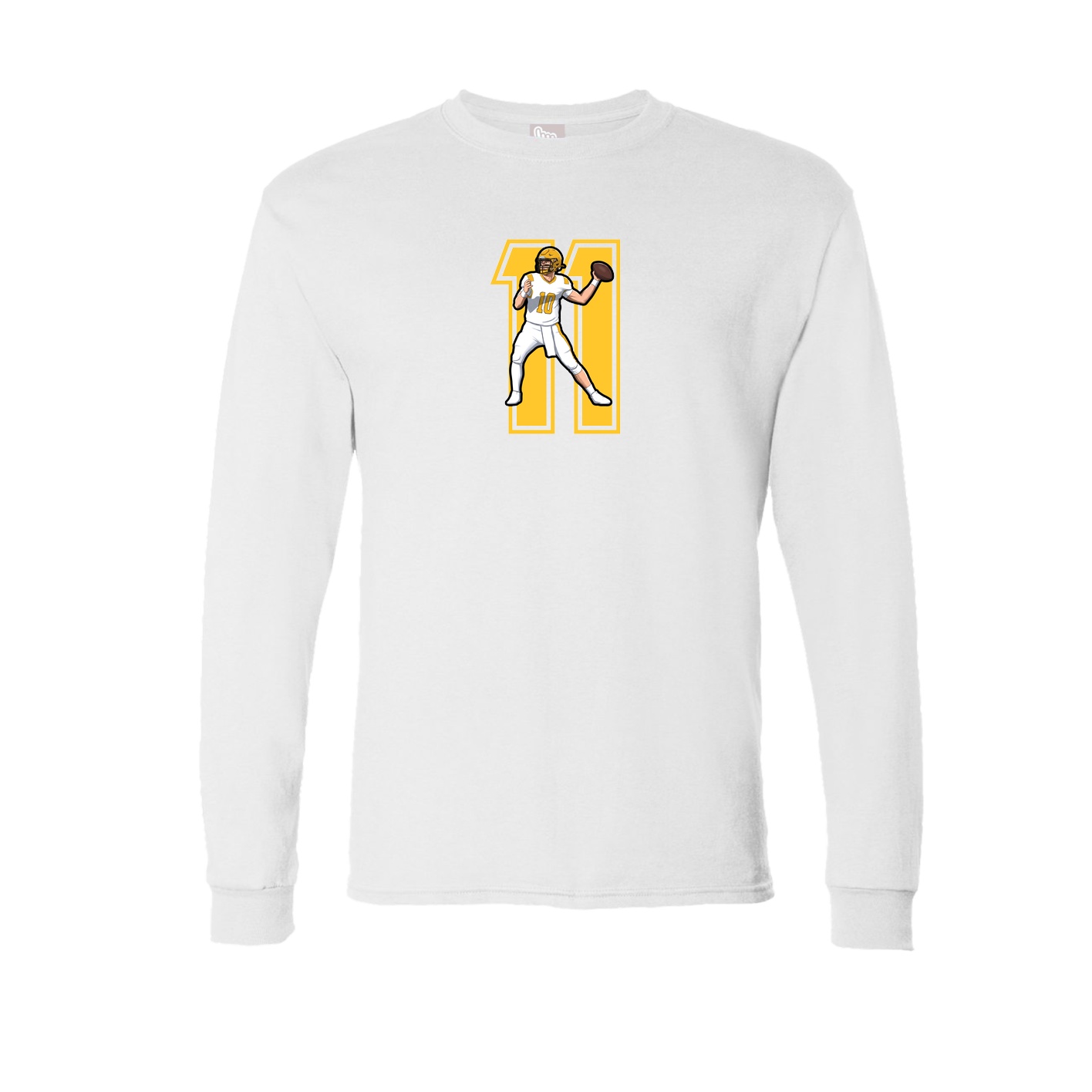 Long Sleeve Tee — Number in White