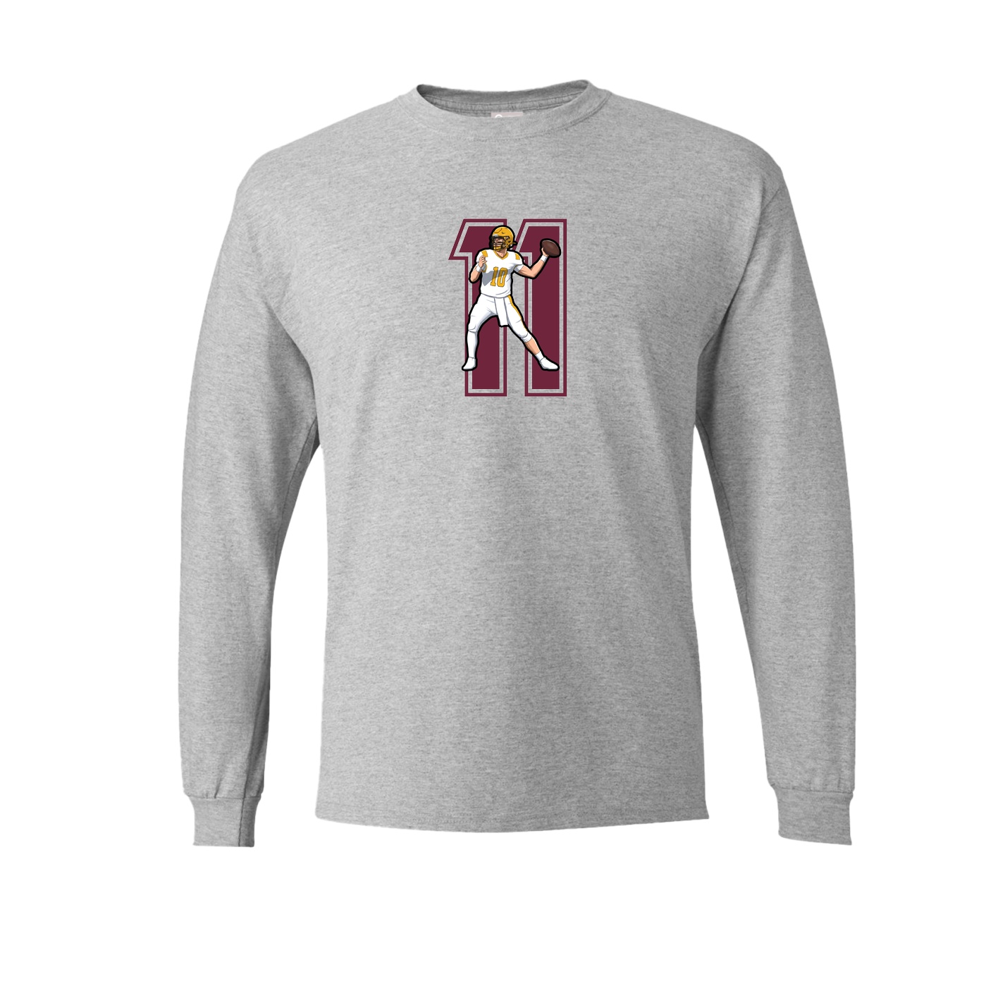 Long Sleeve Tee — Number in Grey