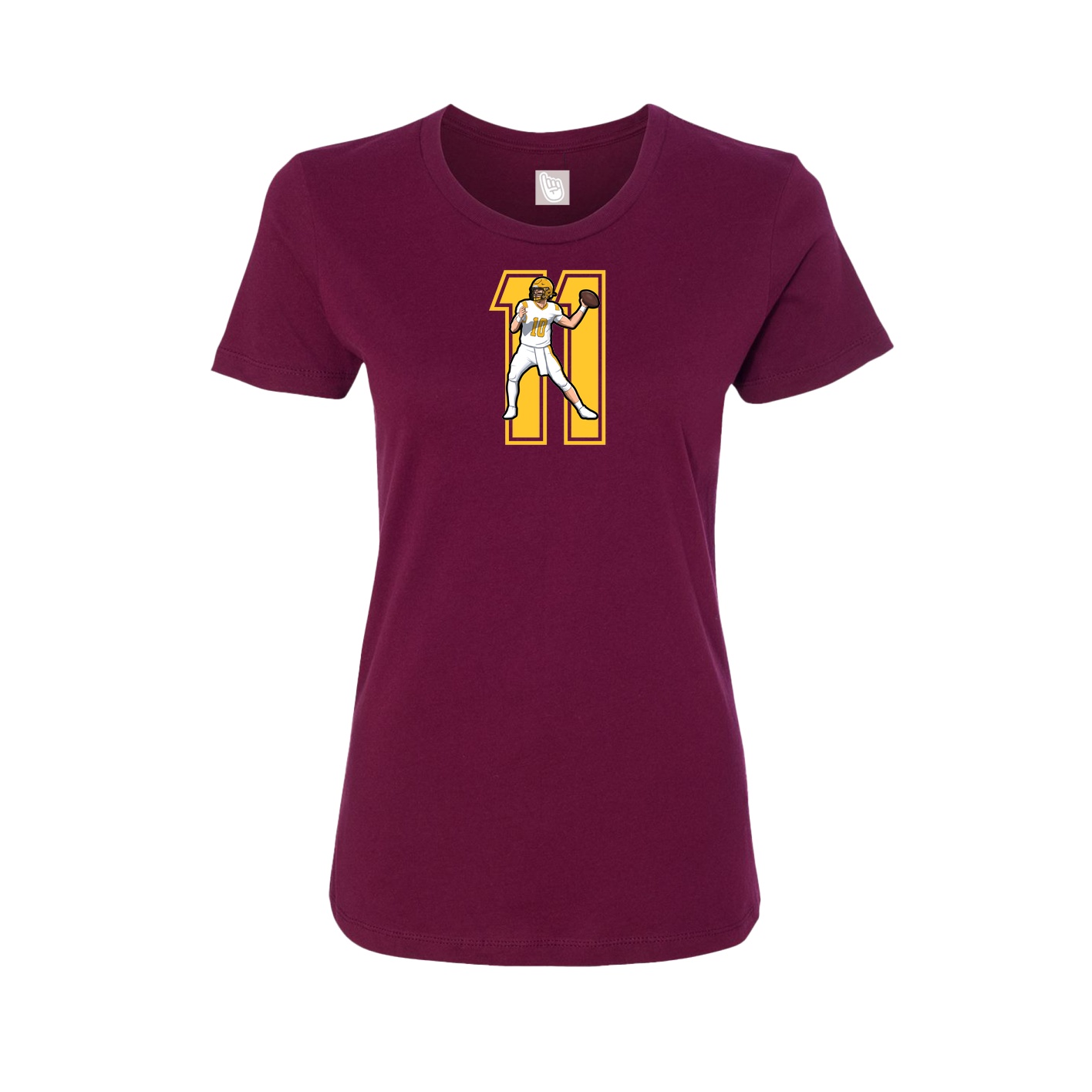 Womens Tee — Number in Maroon