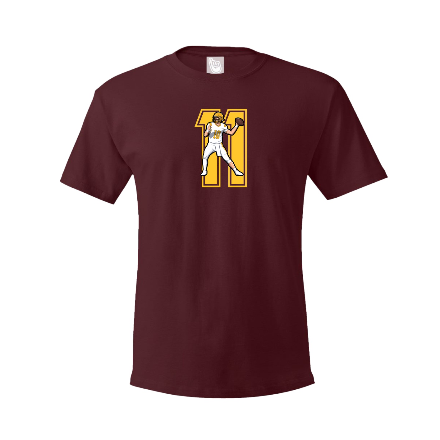 Youth Tee — Number in Maroon
