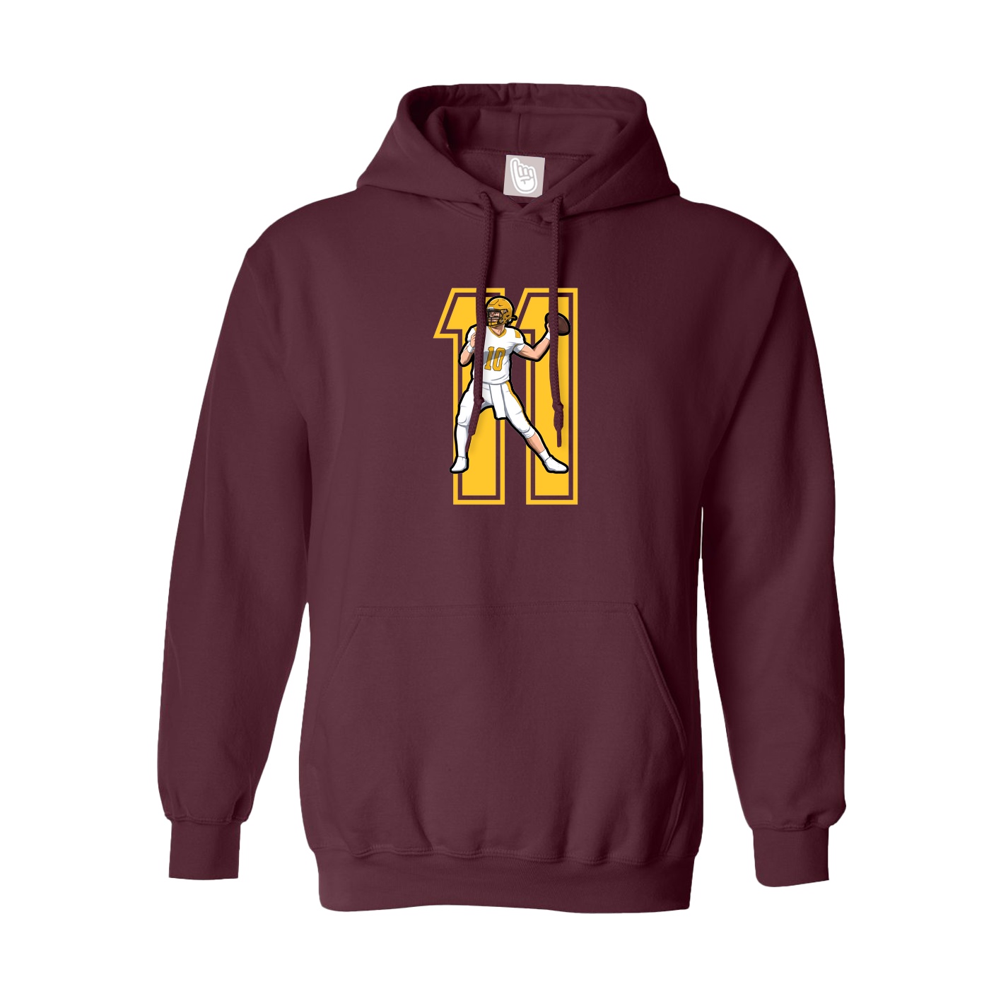 Hoodie — Number in Maroon