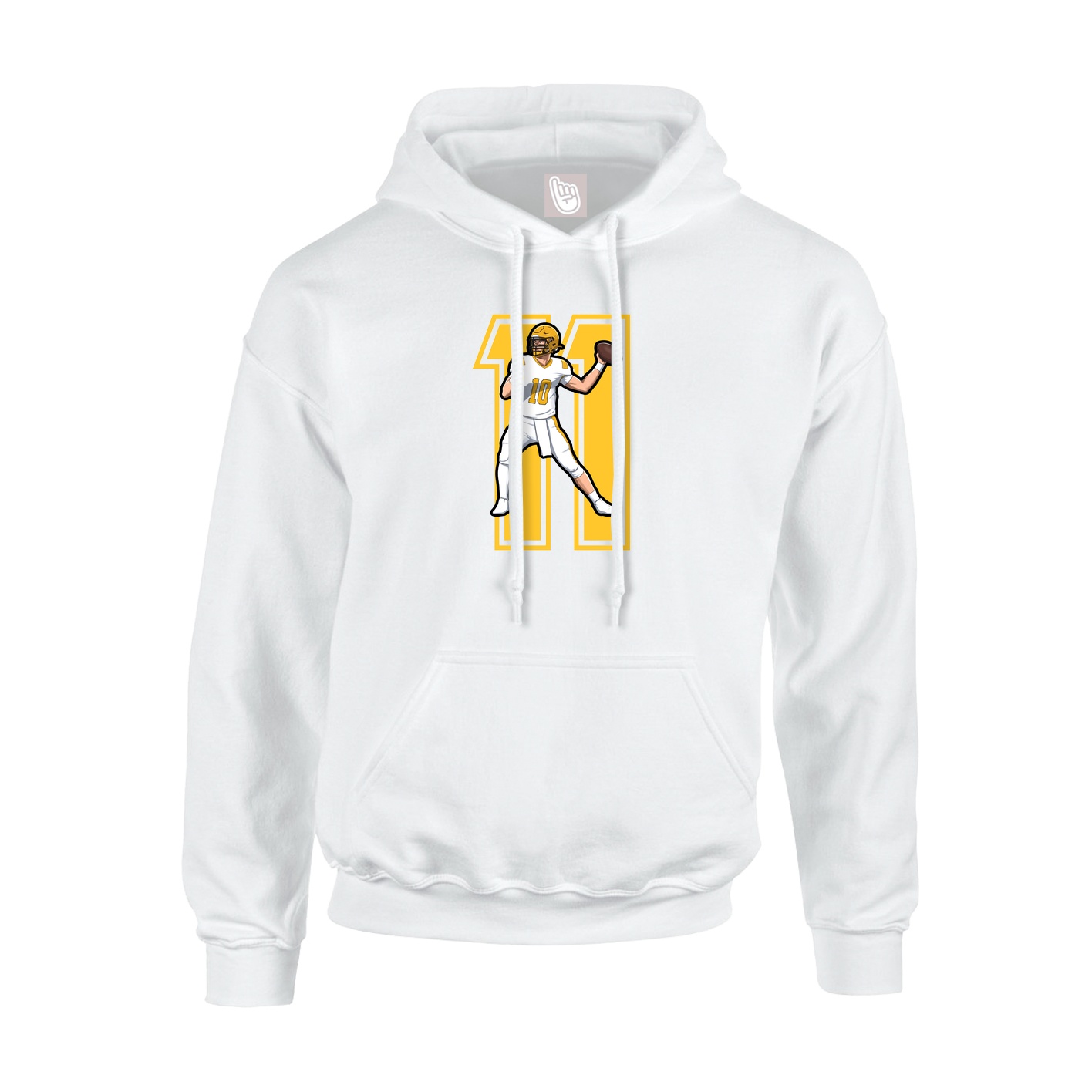 Hoodie — Number in White