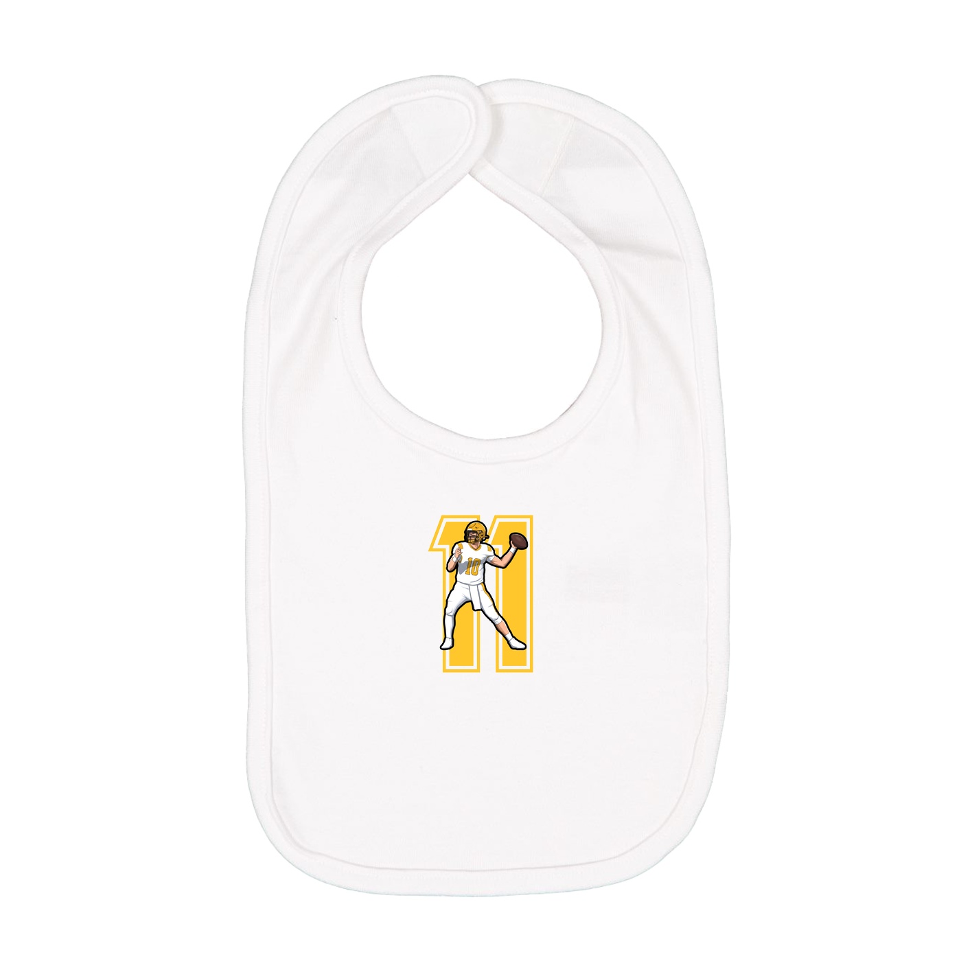 Infant Bib — Number in White