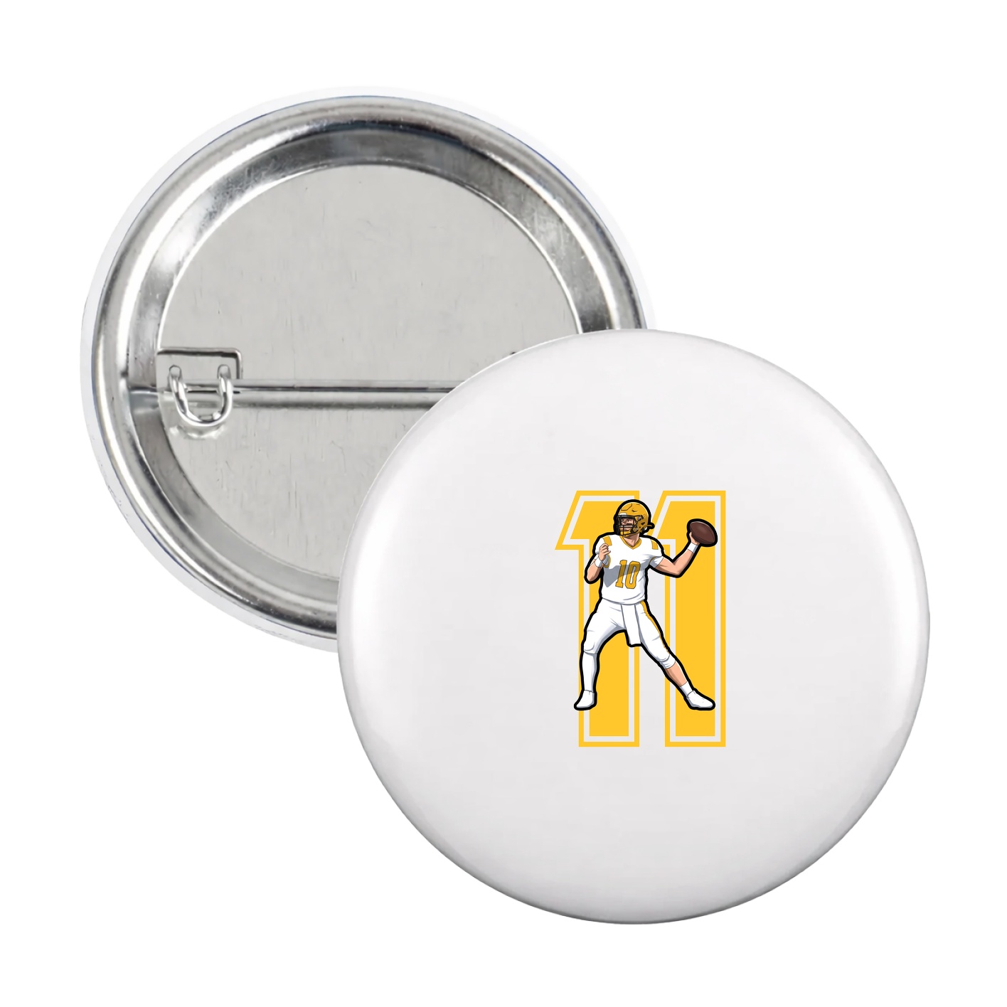Game Day Button — Number in White