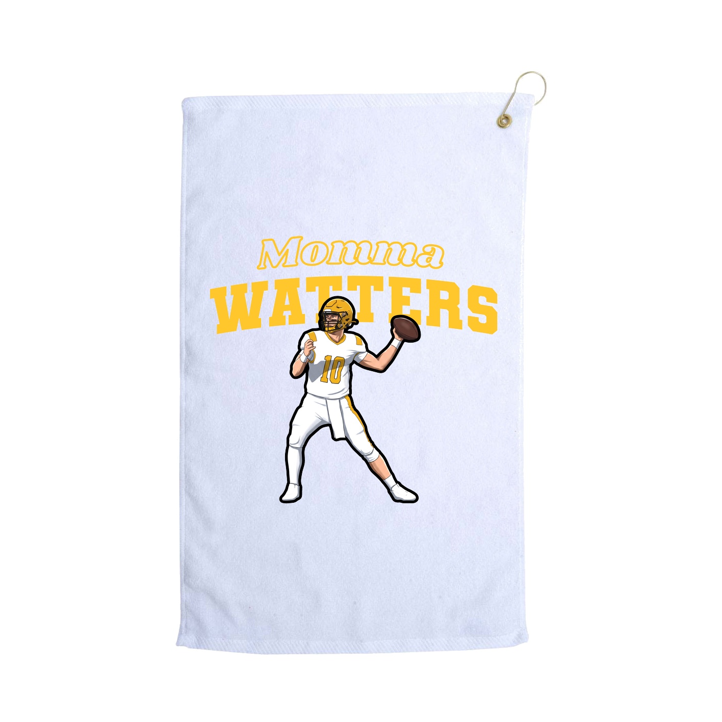 Golf Towel — Mothers Day Block in White