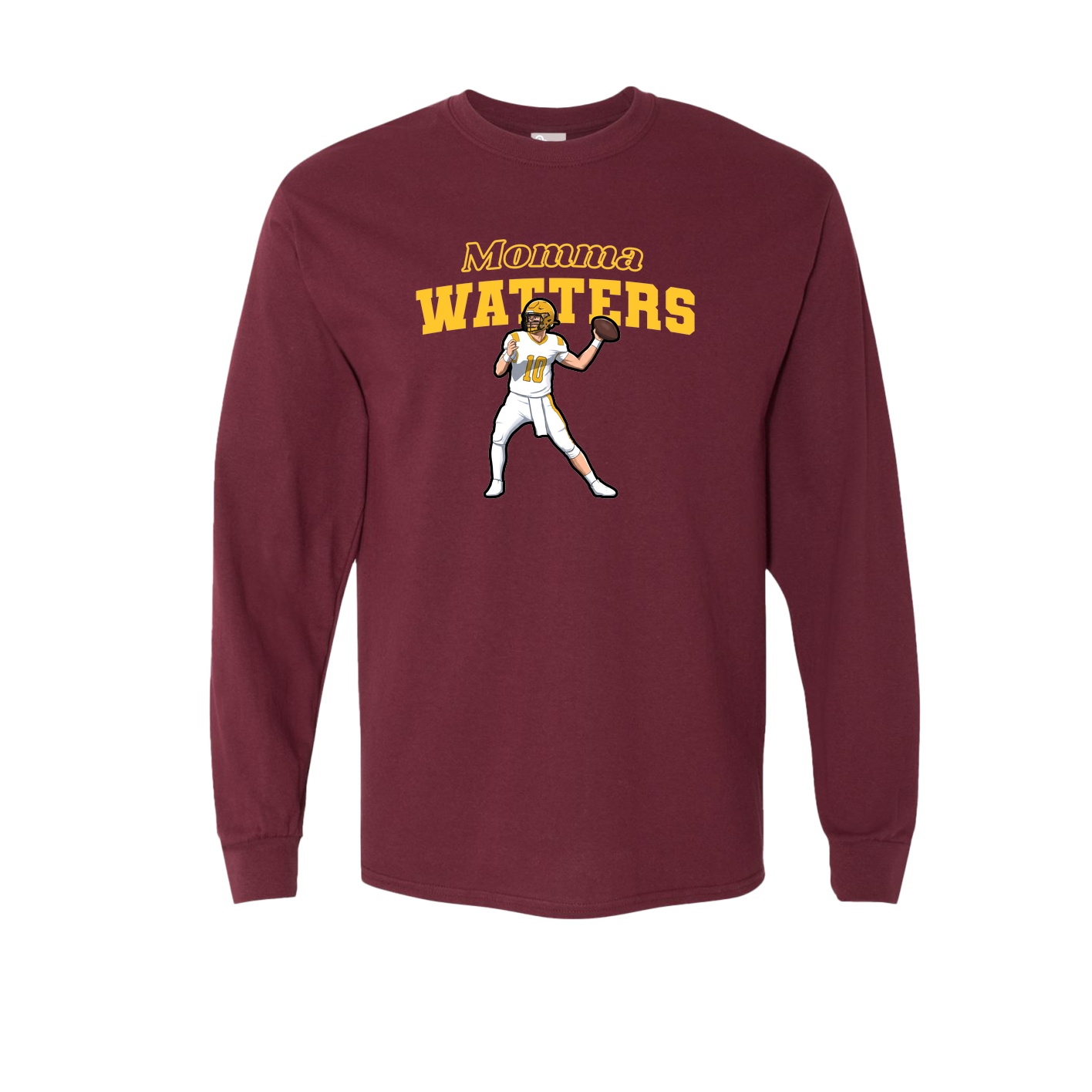 Long Sleeve Tee — Mothers Day Block in Maroon