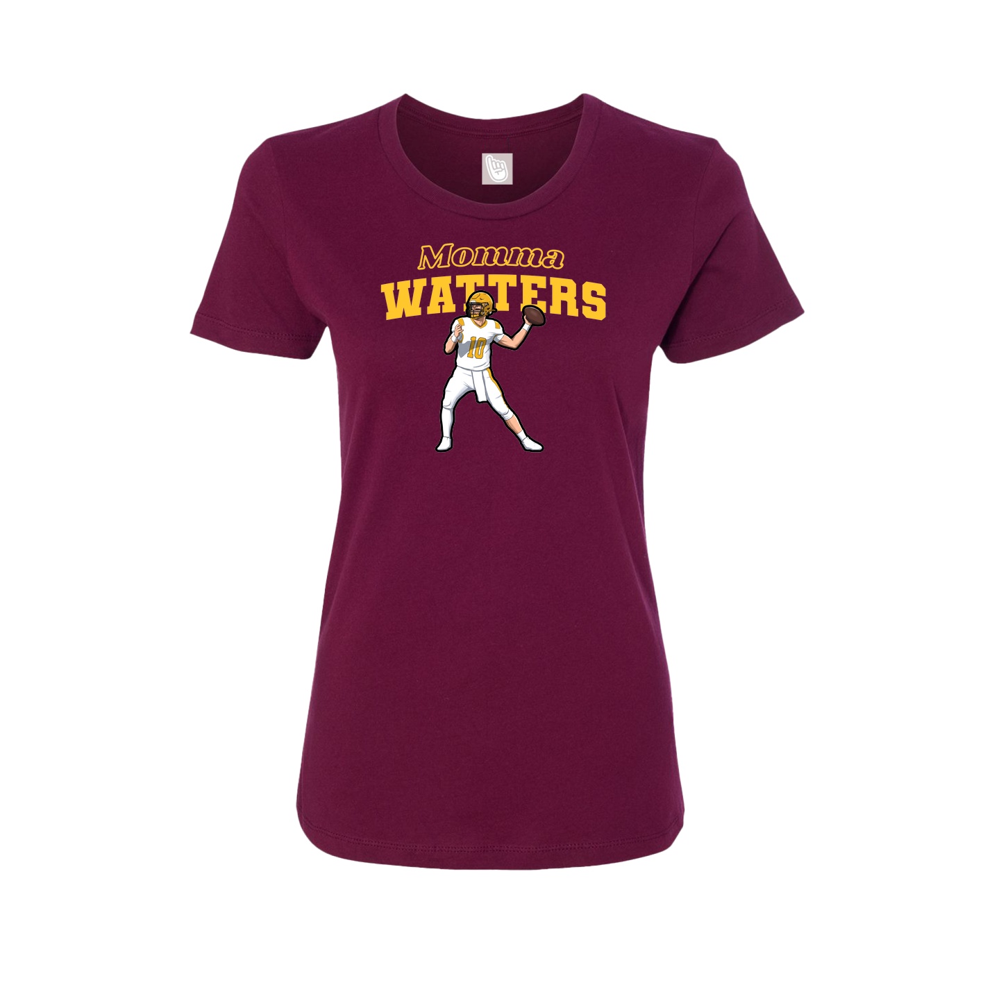 Womens Tee — Mothers Day Block in Maroon