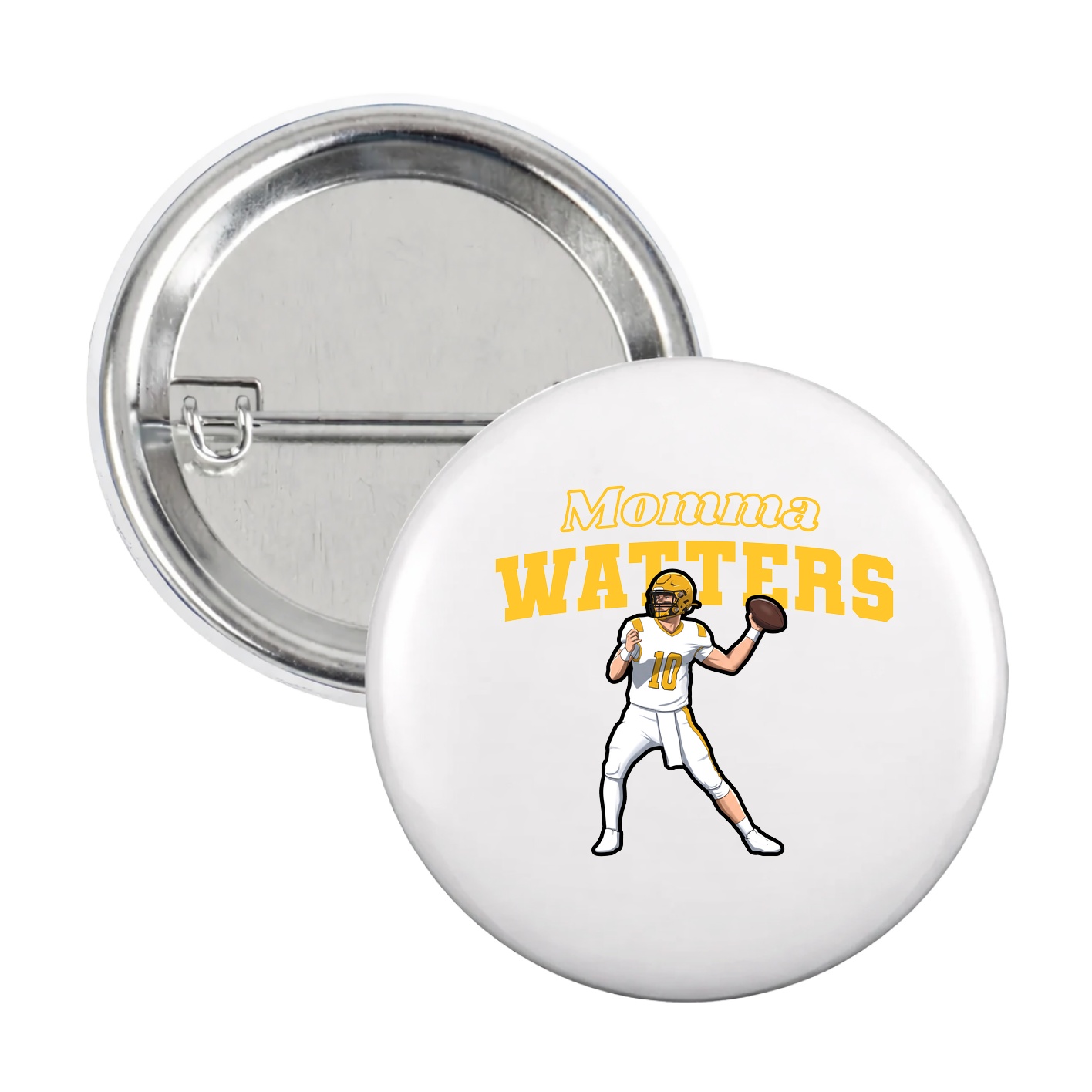 Game Day Button — Mothers Day Block in White