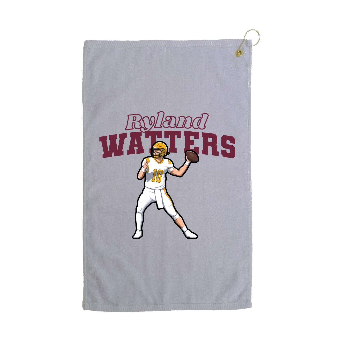 Golf Towel — Name Arch in Grey