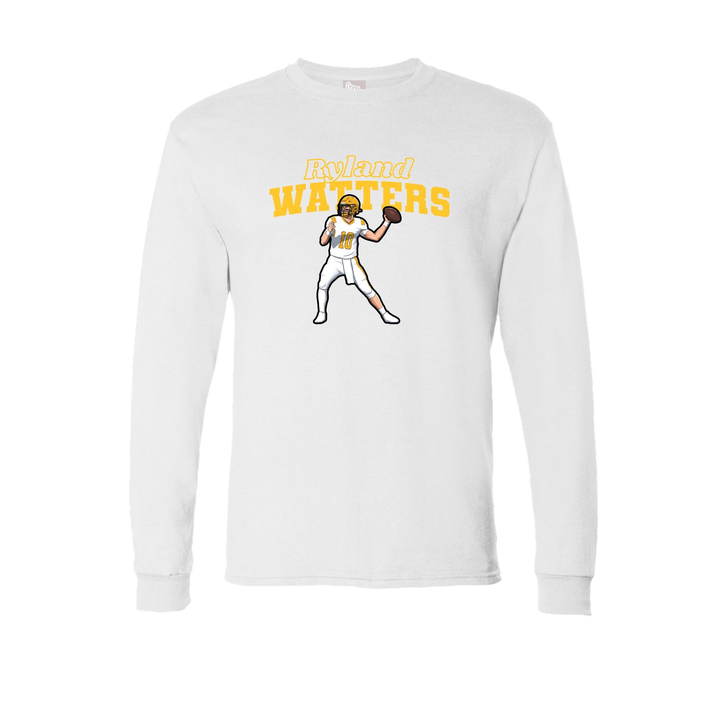 Long Sleeve Tee — Name Arch in White