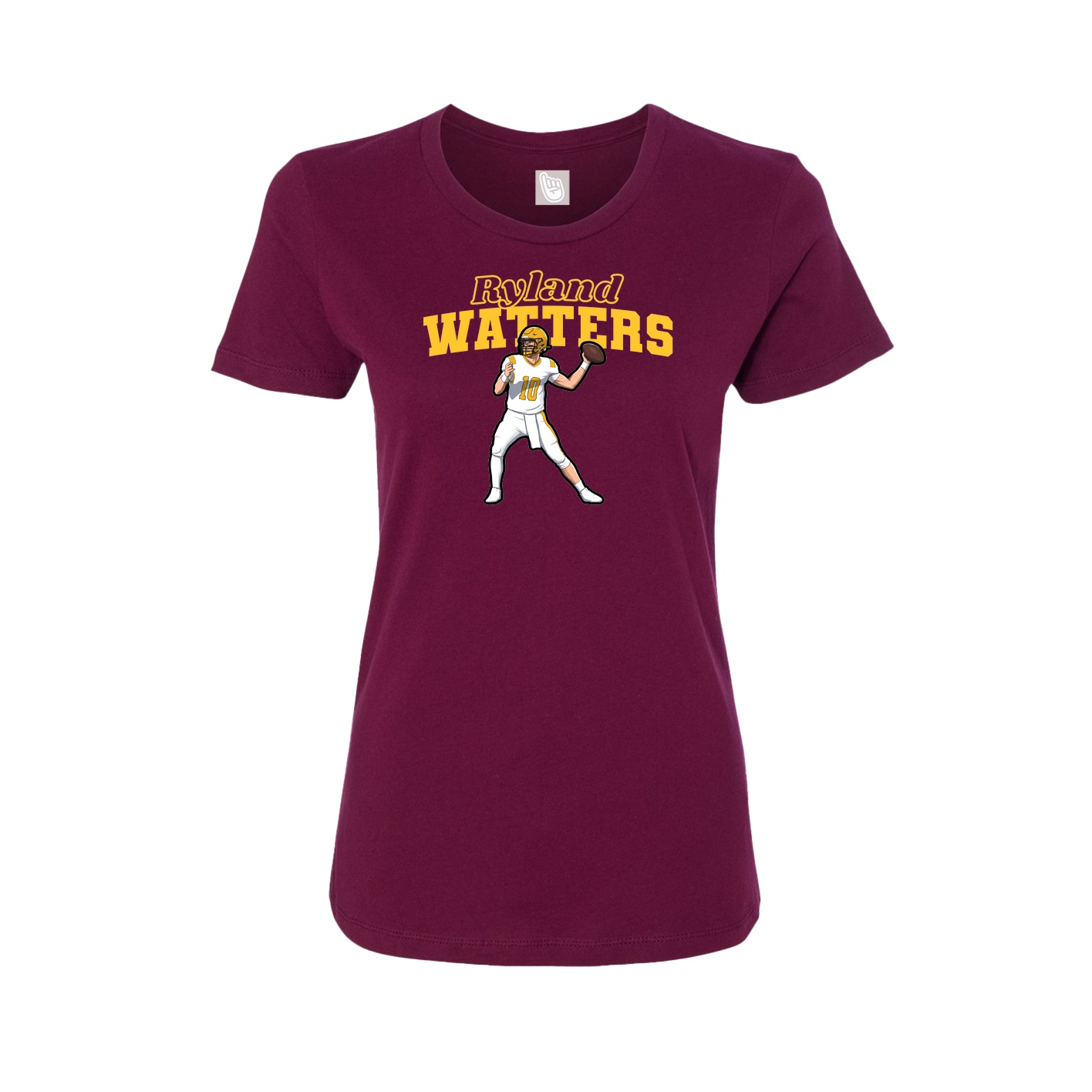 Womens Tee — Name Arch in Maroon