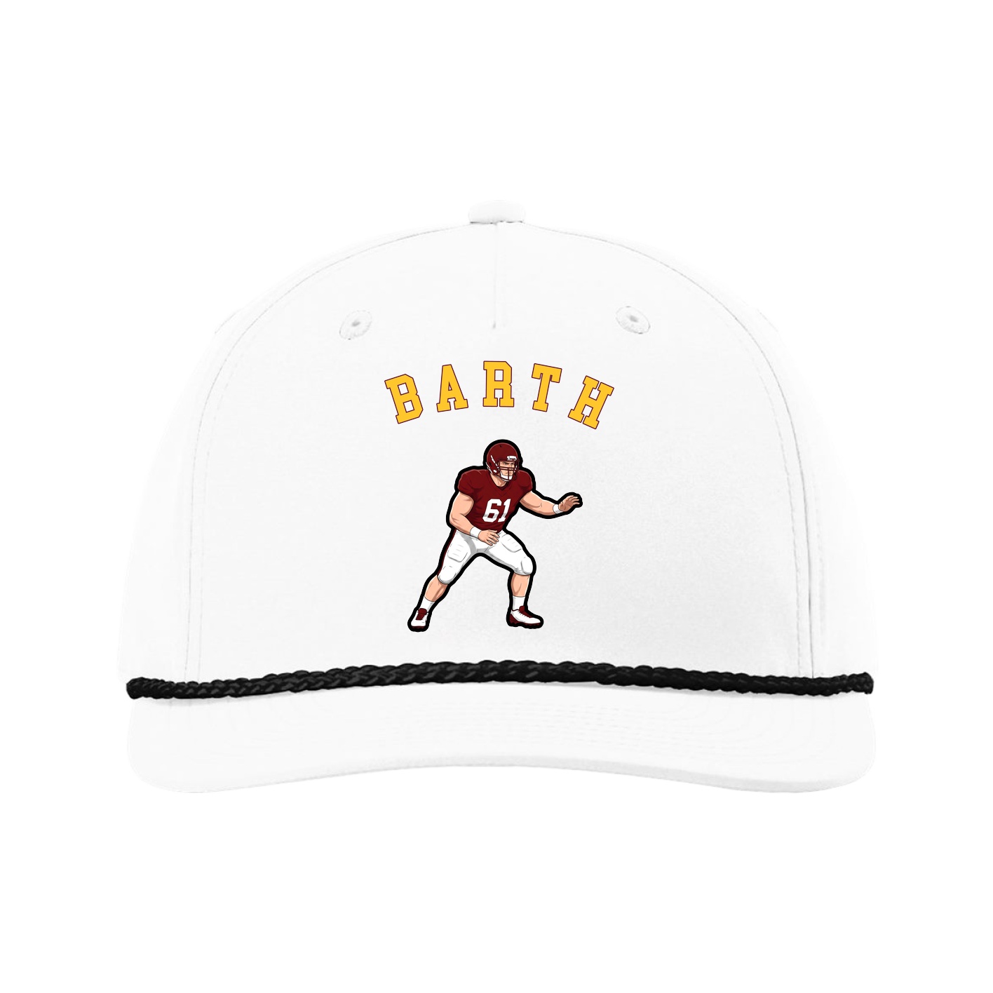 Five-Panel Classic Rope Cap — Shirsey Arch in White