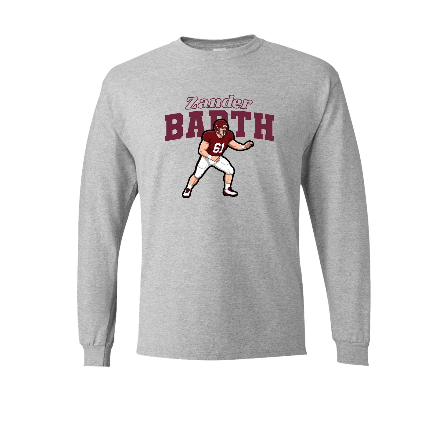 Long Sleeve Tee — Name Arch in Grey