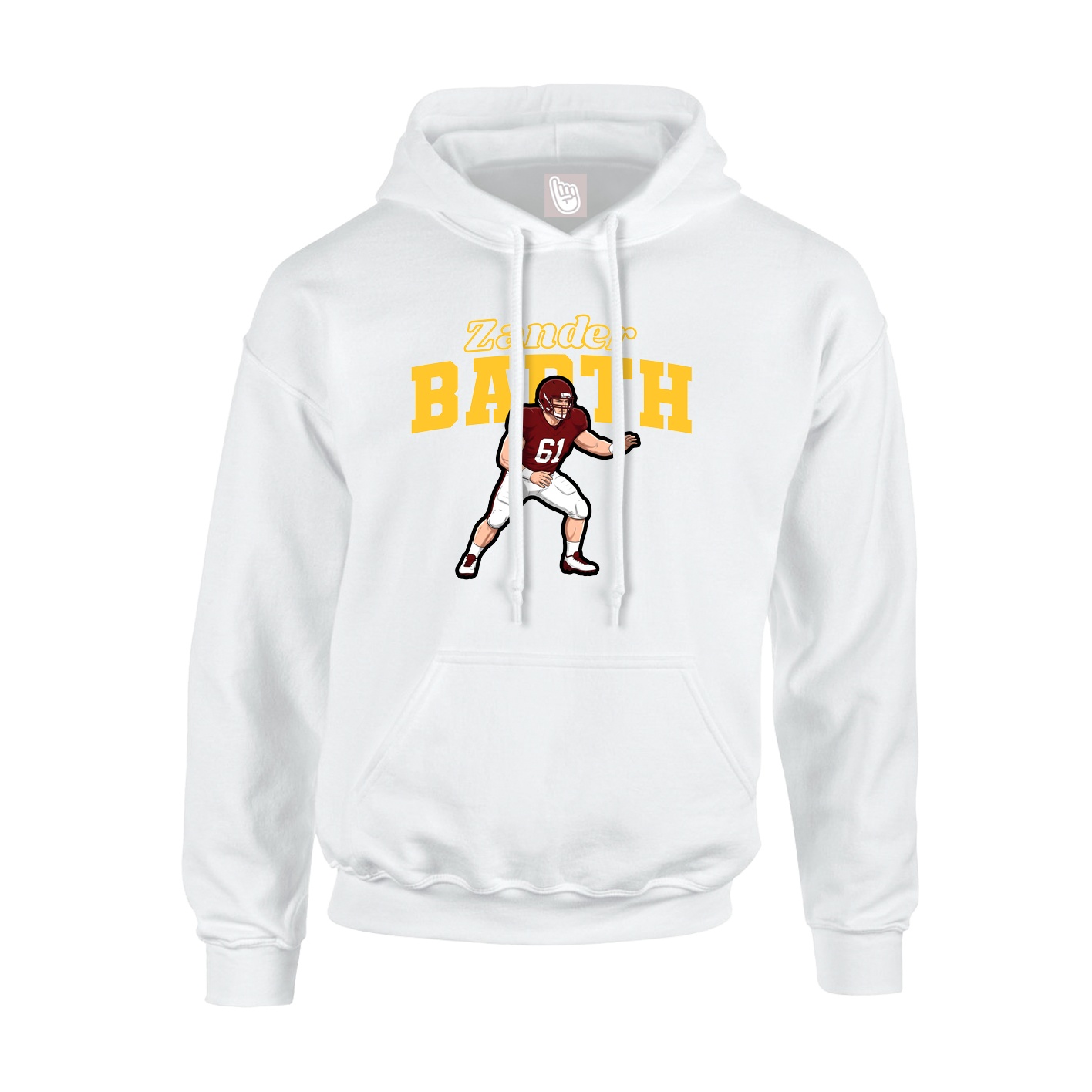Hoodie — Name Arch in White