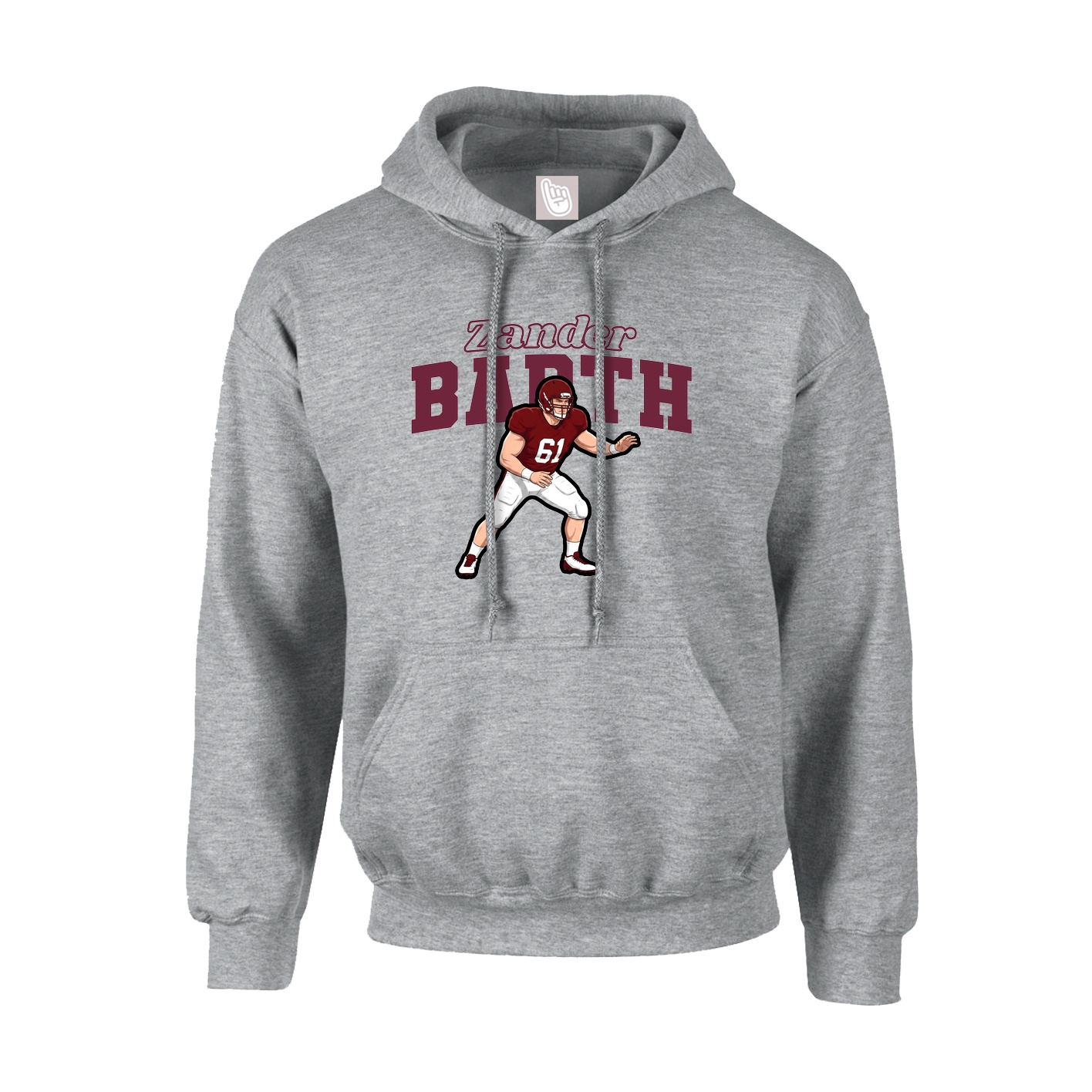 Youth Hoodie — Name Arch in Grey