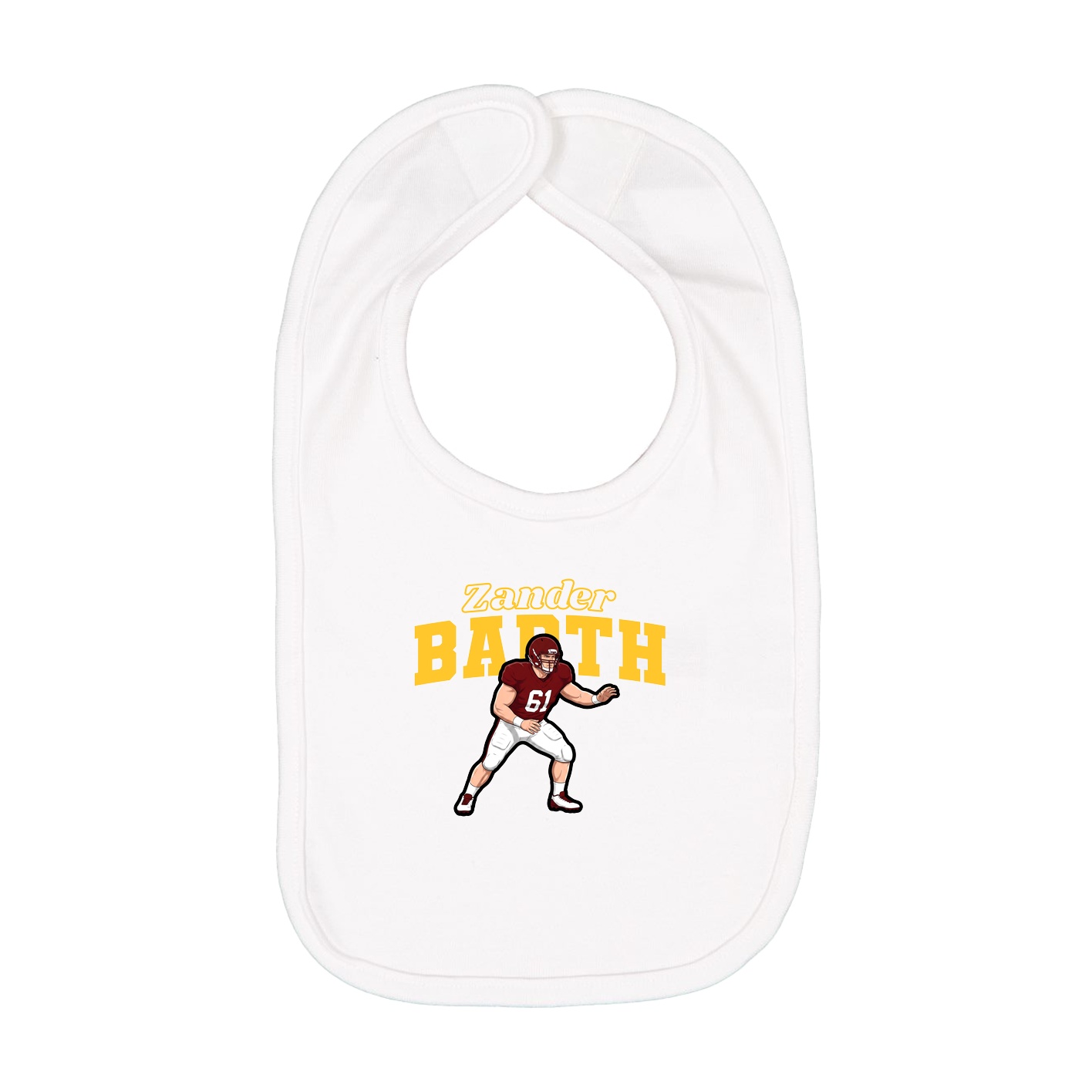 Infant Bib — Name Arch in White