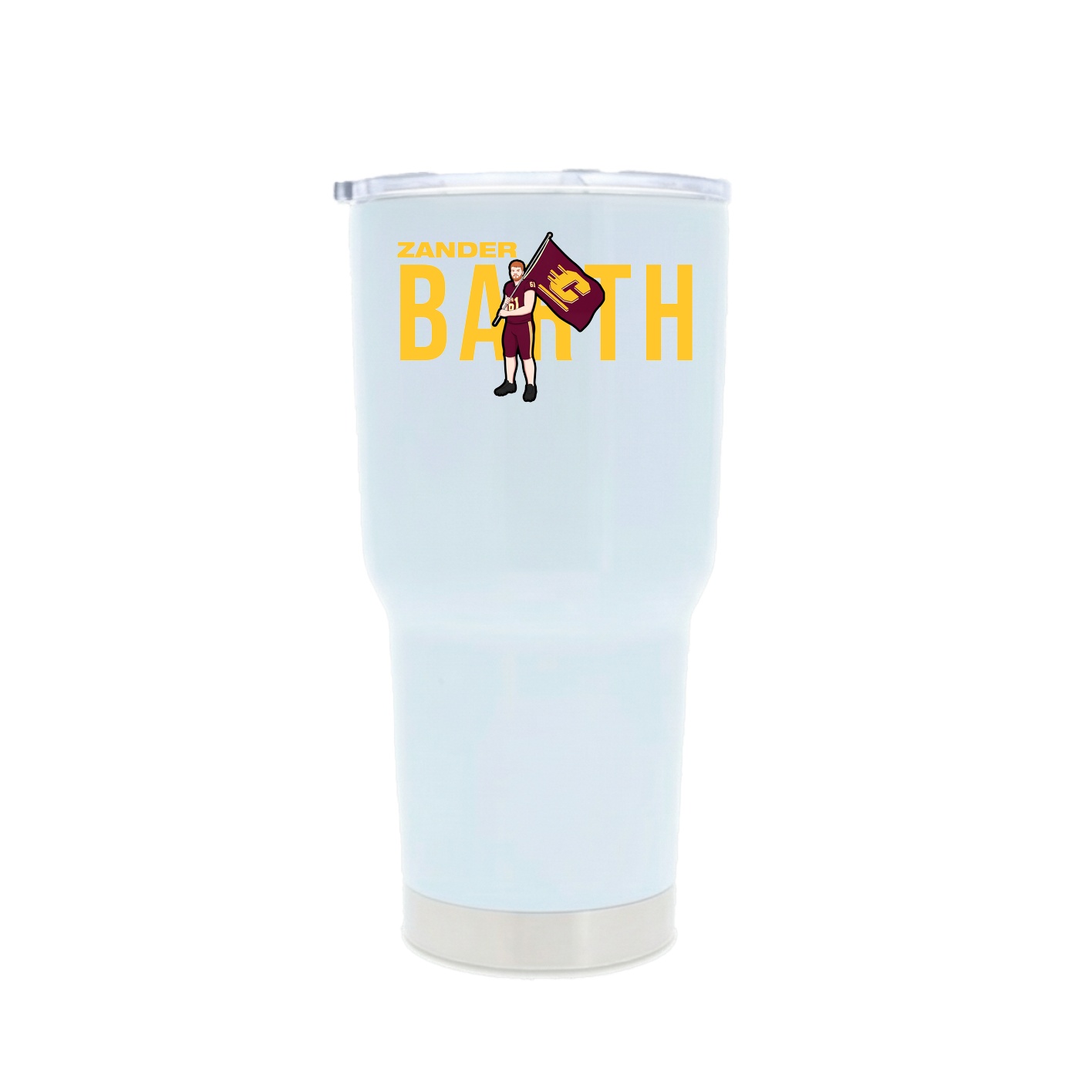 30oz Stainless Steel Tumbler — Player Name in White