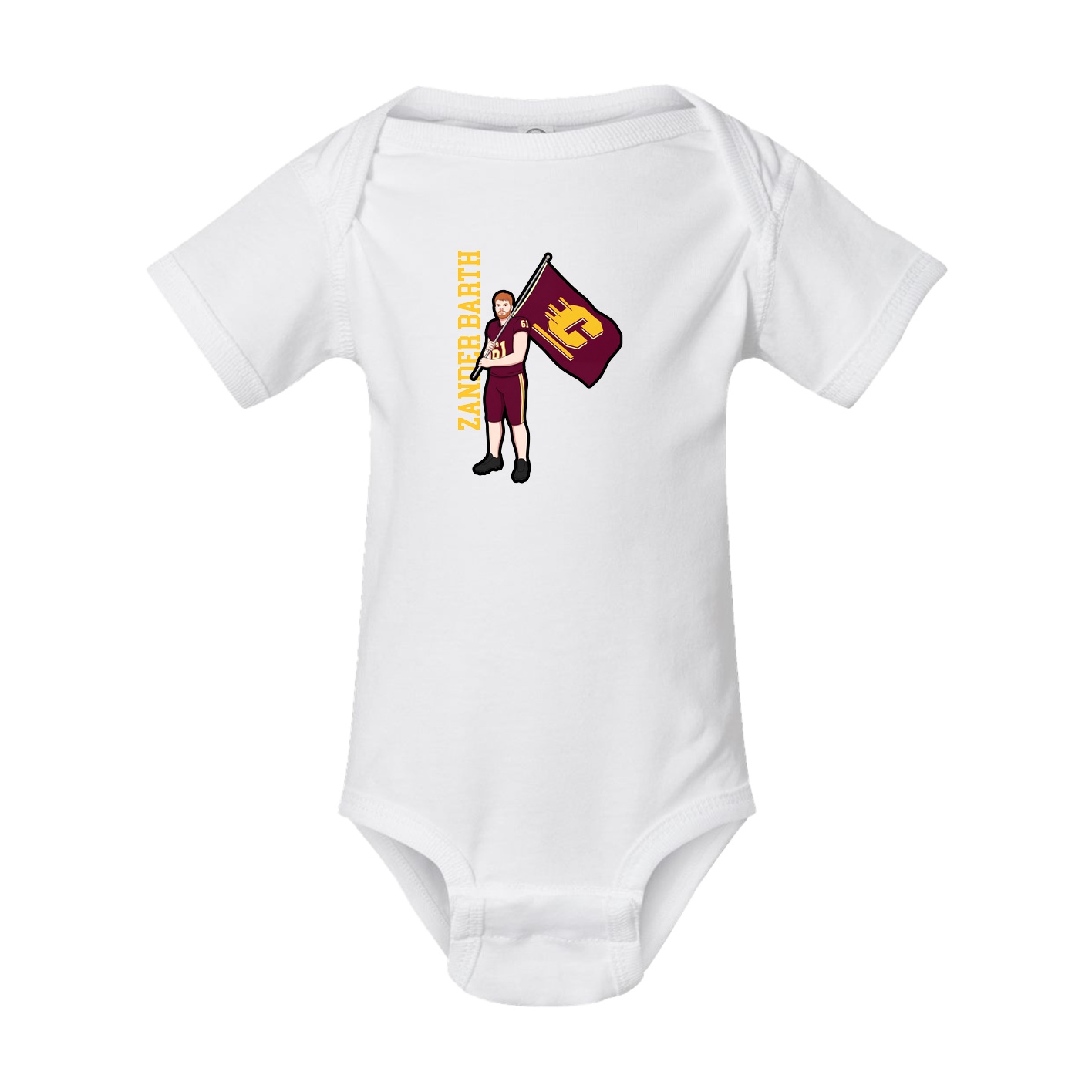 Baby Onesie — Name Vertical in White