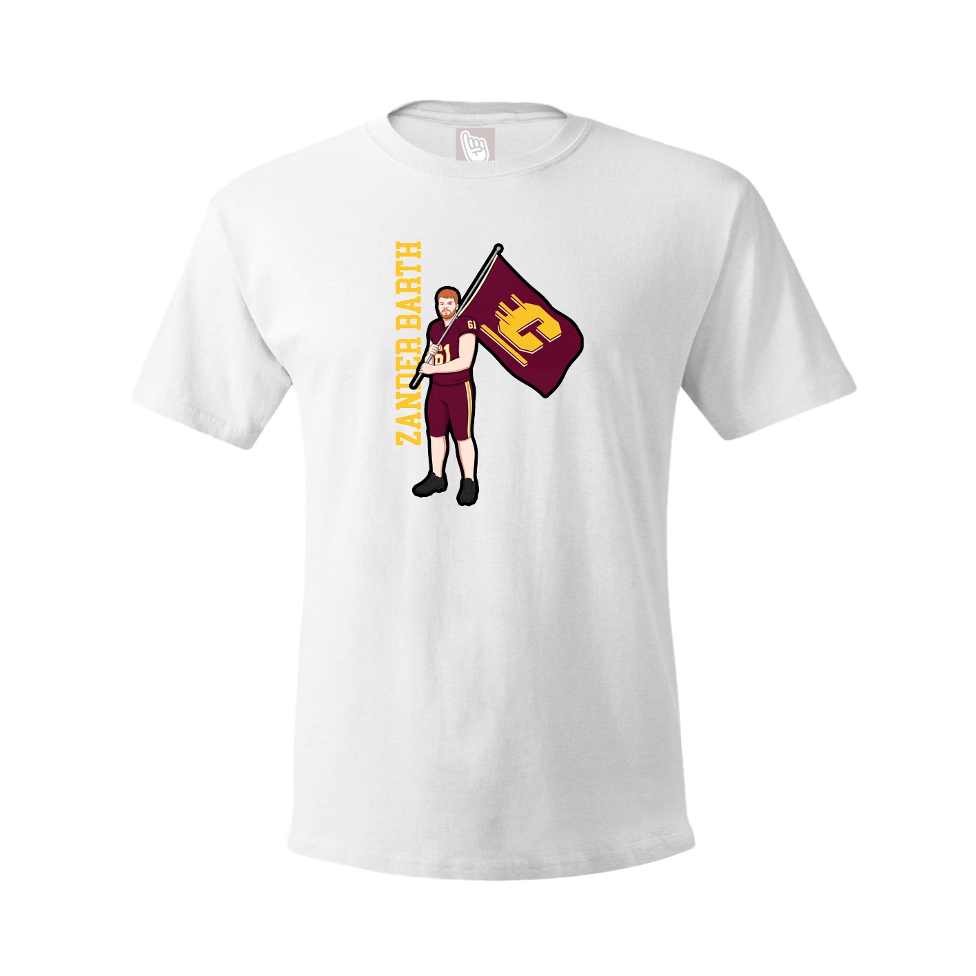 Youth Tee — Name Vertical in White