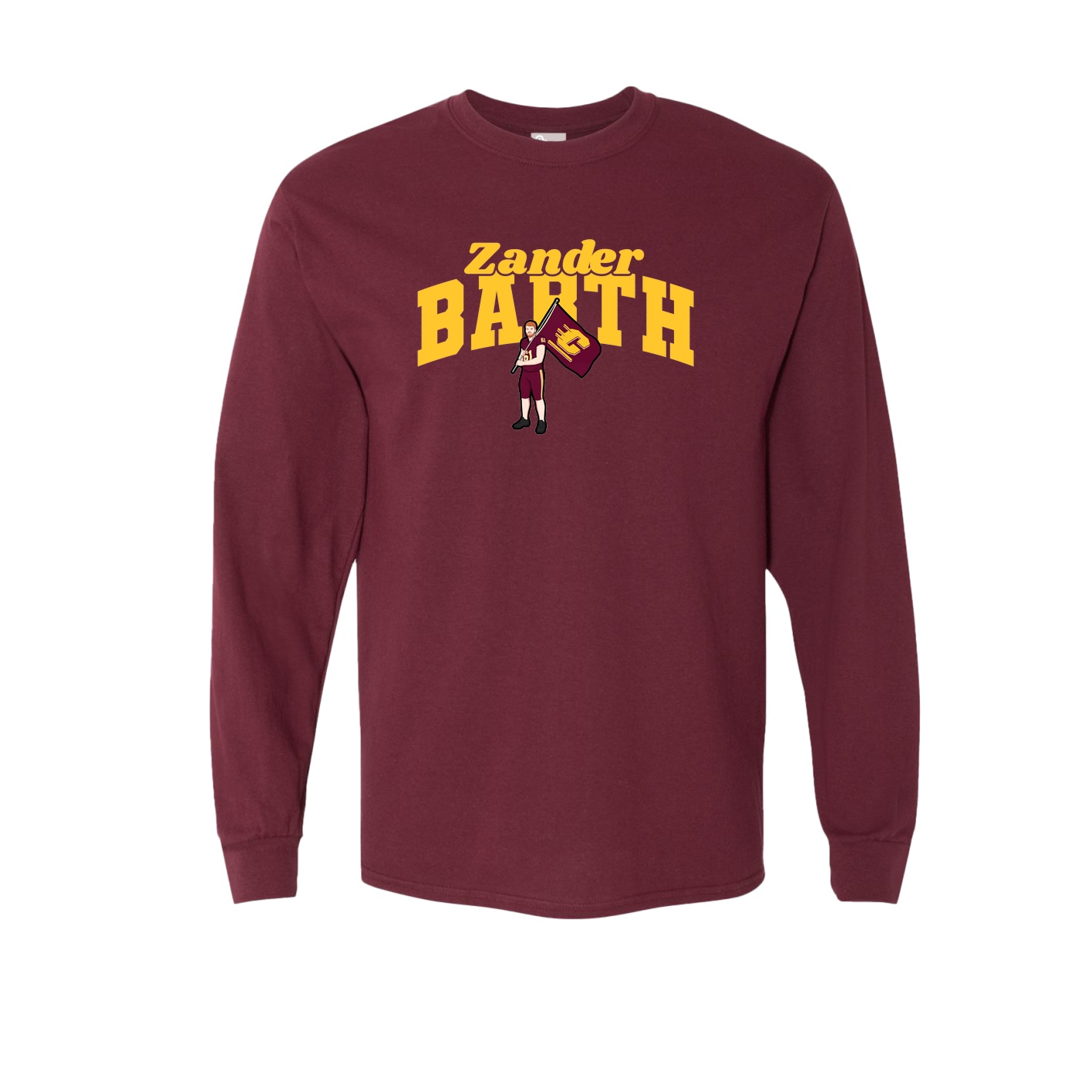 Long Sleeve Tee — Signature Arch in Maroon