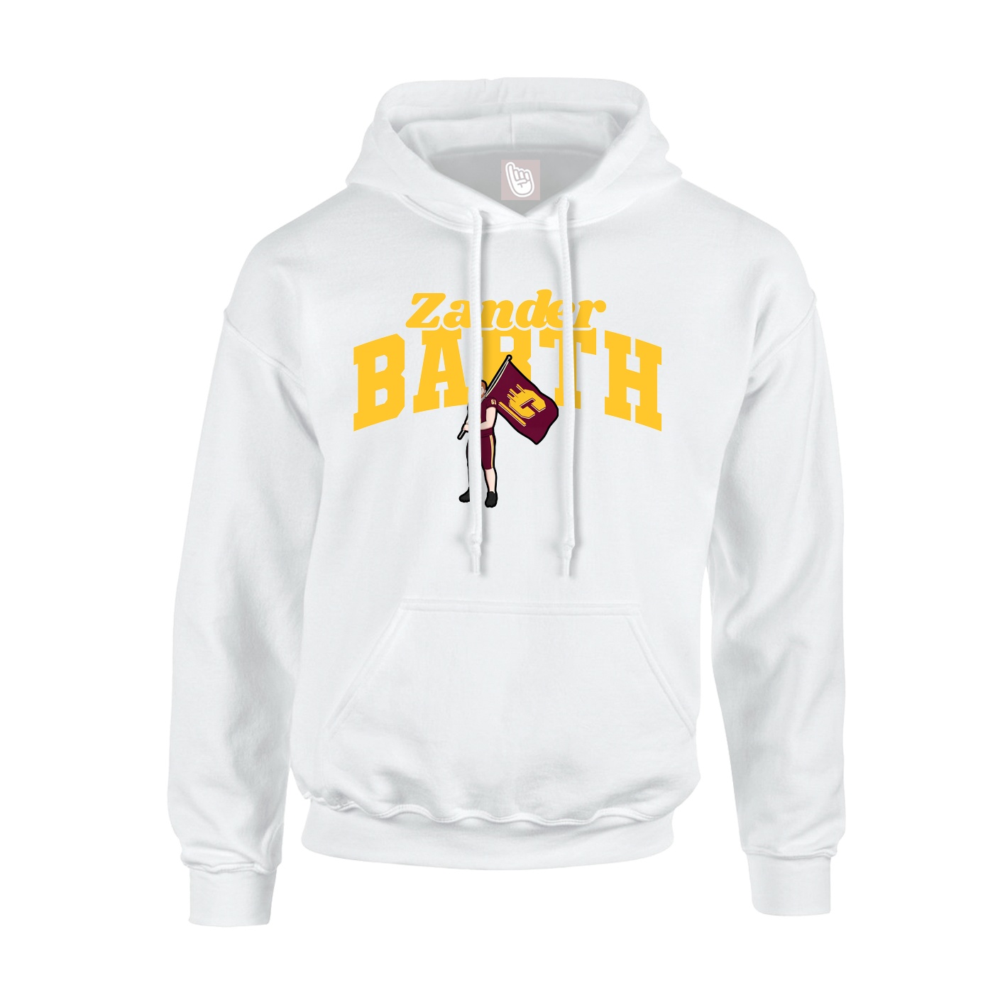 Hoodie — Signature Arch in White