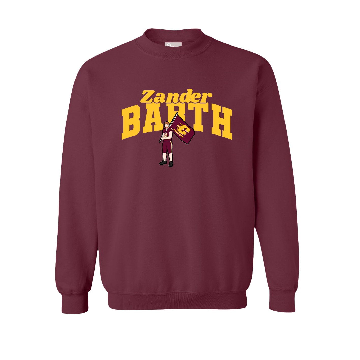 Fleece Crew — Signature Arch in Maroon