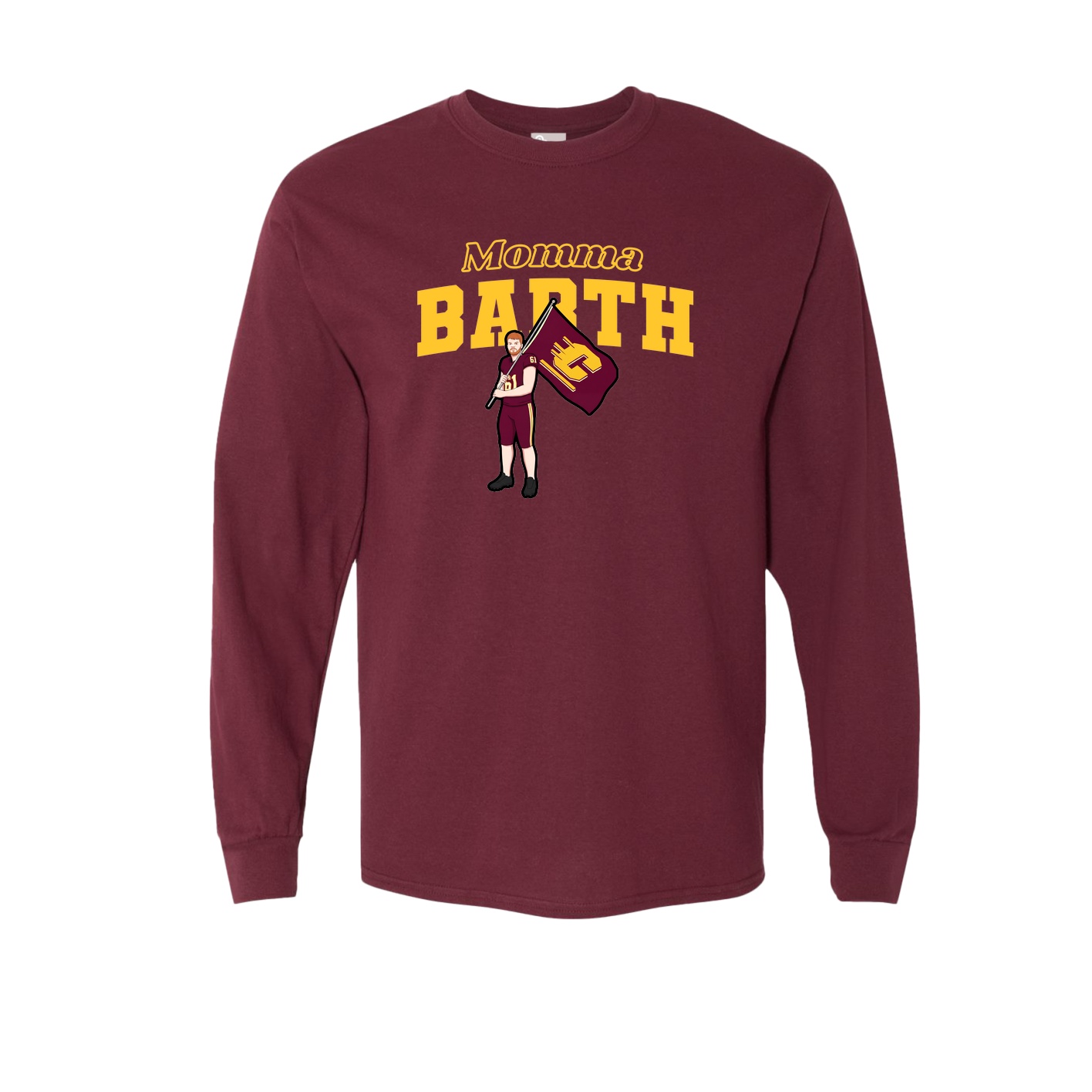 Long Sleeve Tee — Mothers Day Block in Maroon