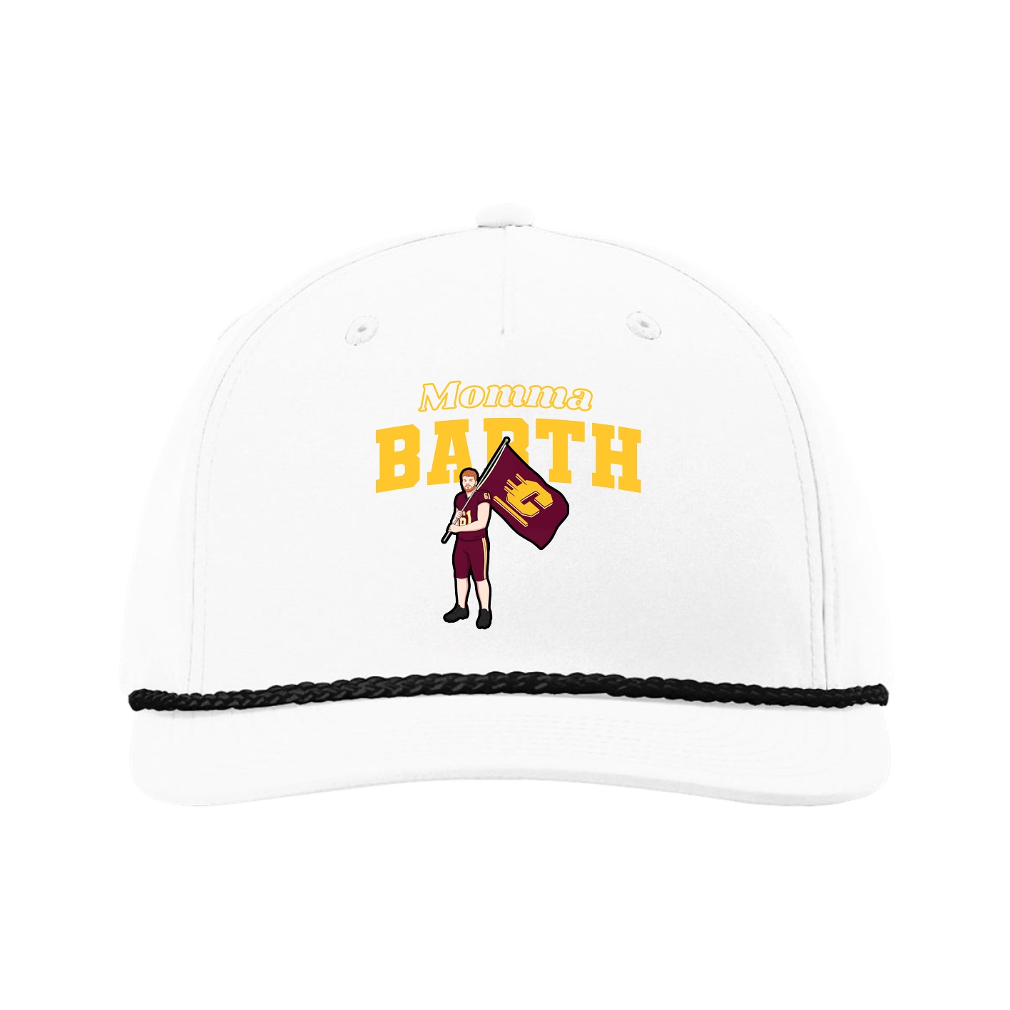 Five-Panel Classic Rope Cap — Mothers Day Block in White