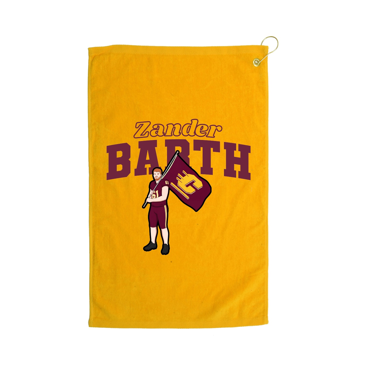 Golf Towel — Name Arch in Gold