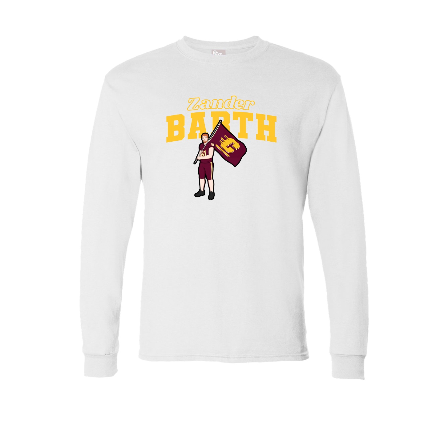 Long Sleeve Tee — Name Arch in White