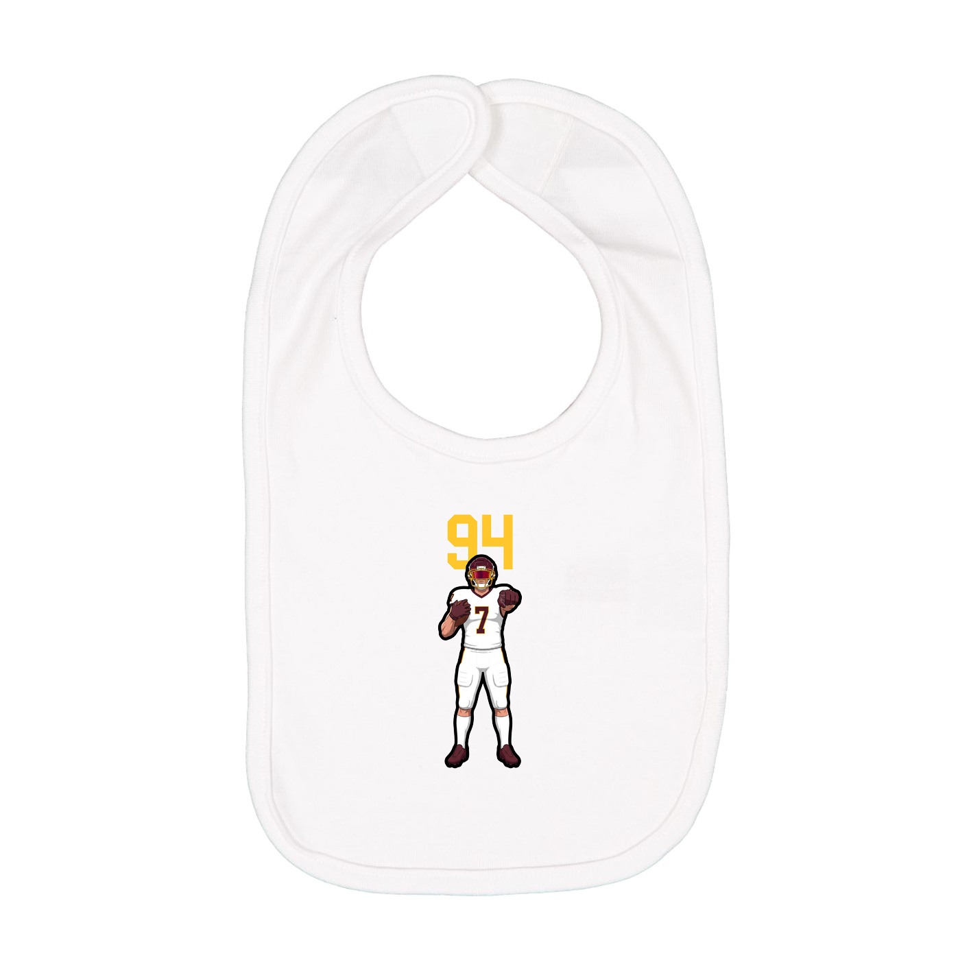 Infant Bib — Number Top in White