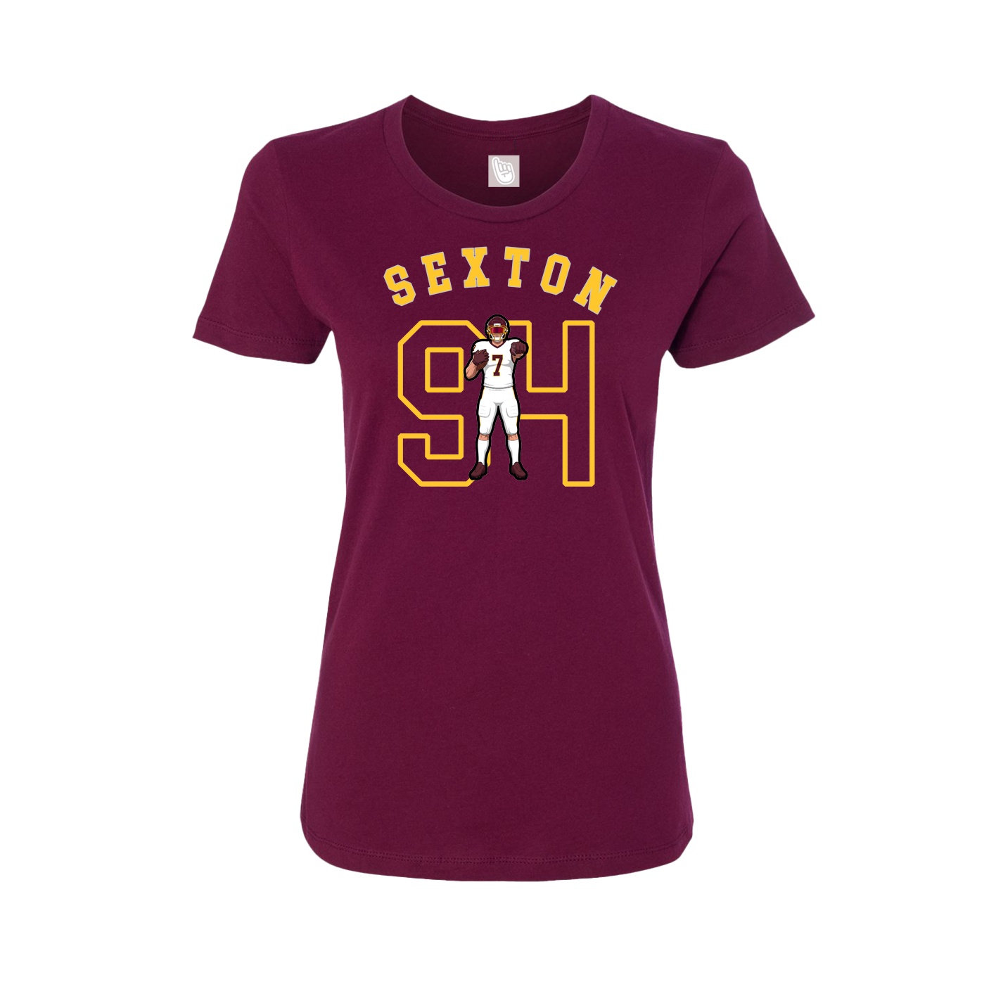 Fitted Women's Tee — Shirsey Arch in Maroon