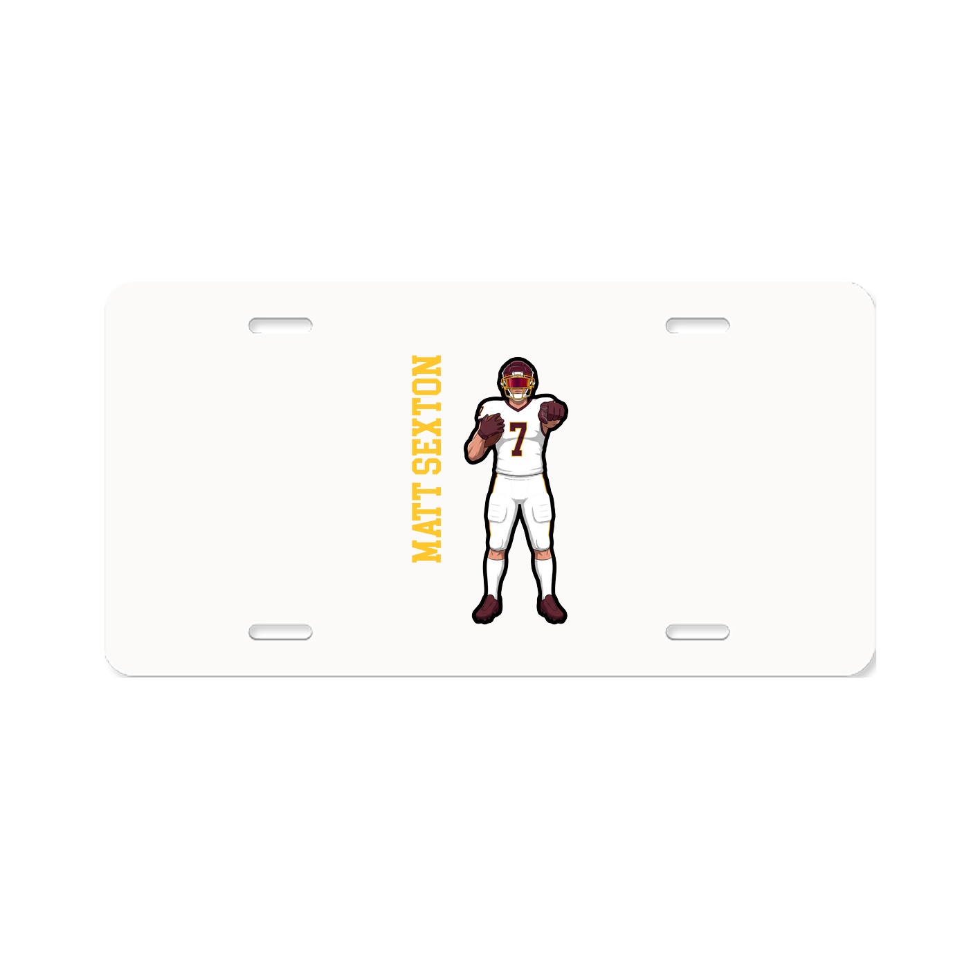 License Plate — Name Vertical in Classic