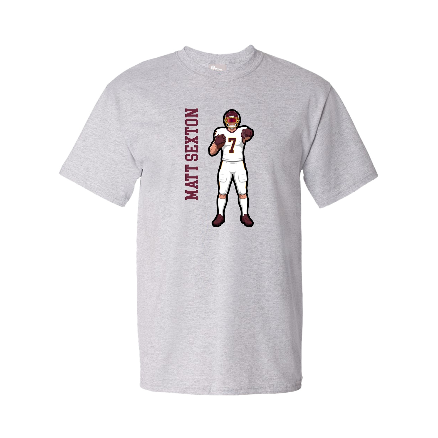 Youth Tee — Name Vertical in Grey