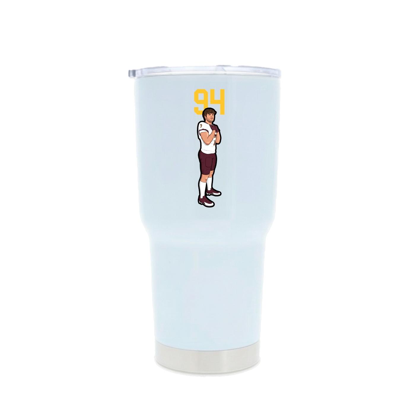 30oz Stainless Steel Tumbler — Number Top in White