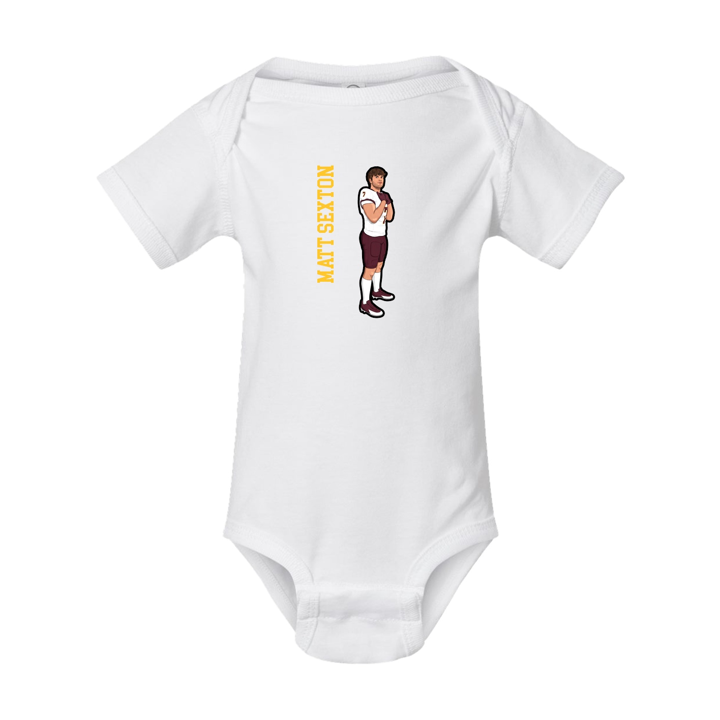 Baby Onesie — Name Vertical in White