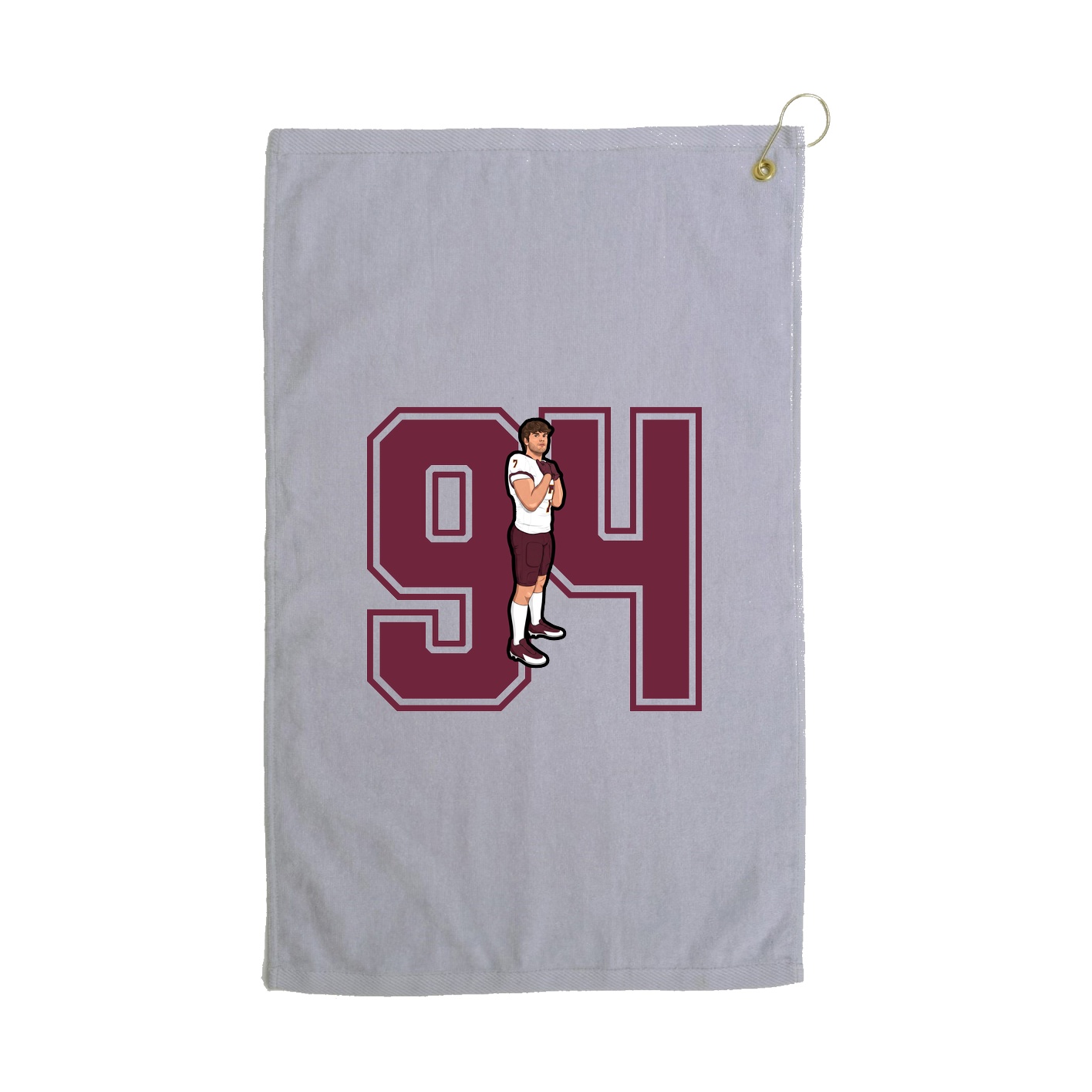 Golf Towel — Number in Grey