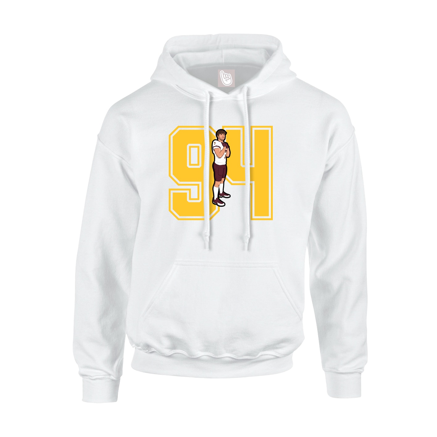 Youth Hoodie — Number in White
