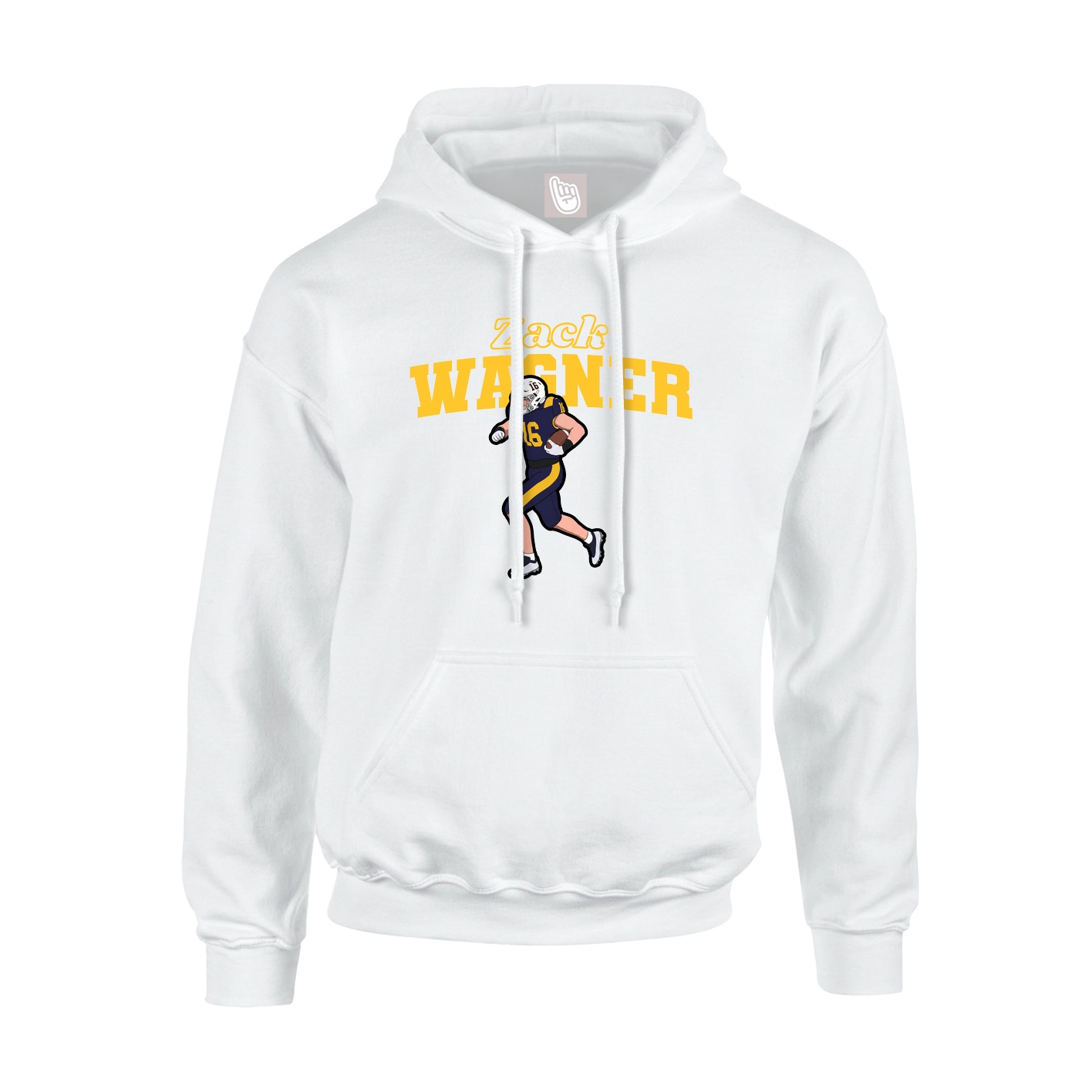 Youth Hoodie — Name Arch in White