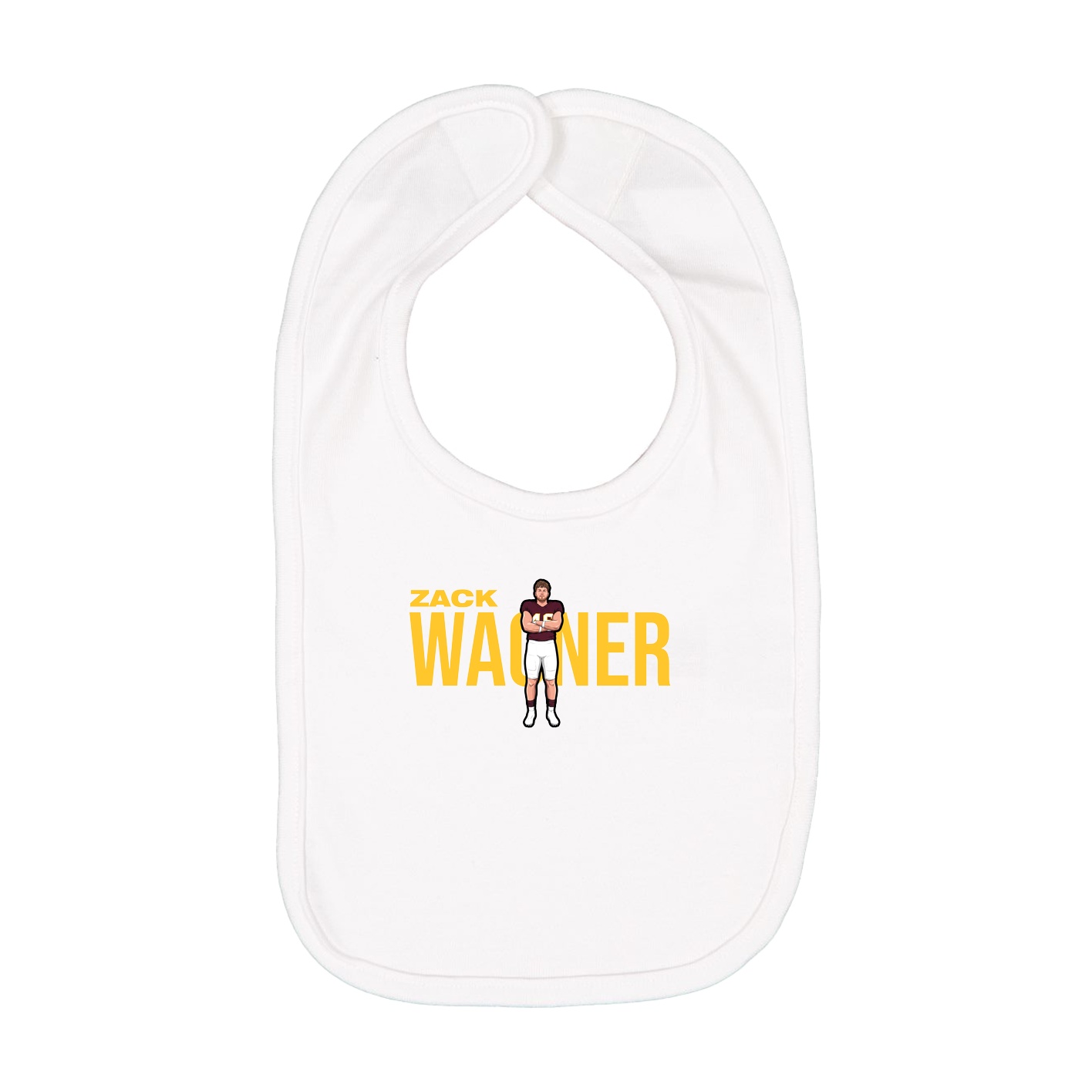 Infant Bib — Player Name in White