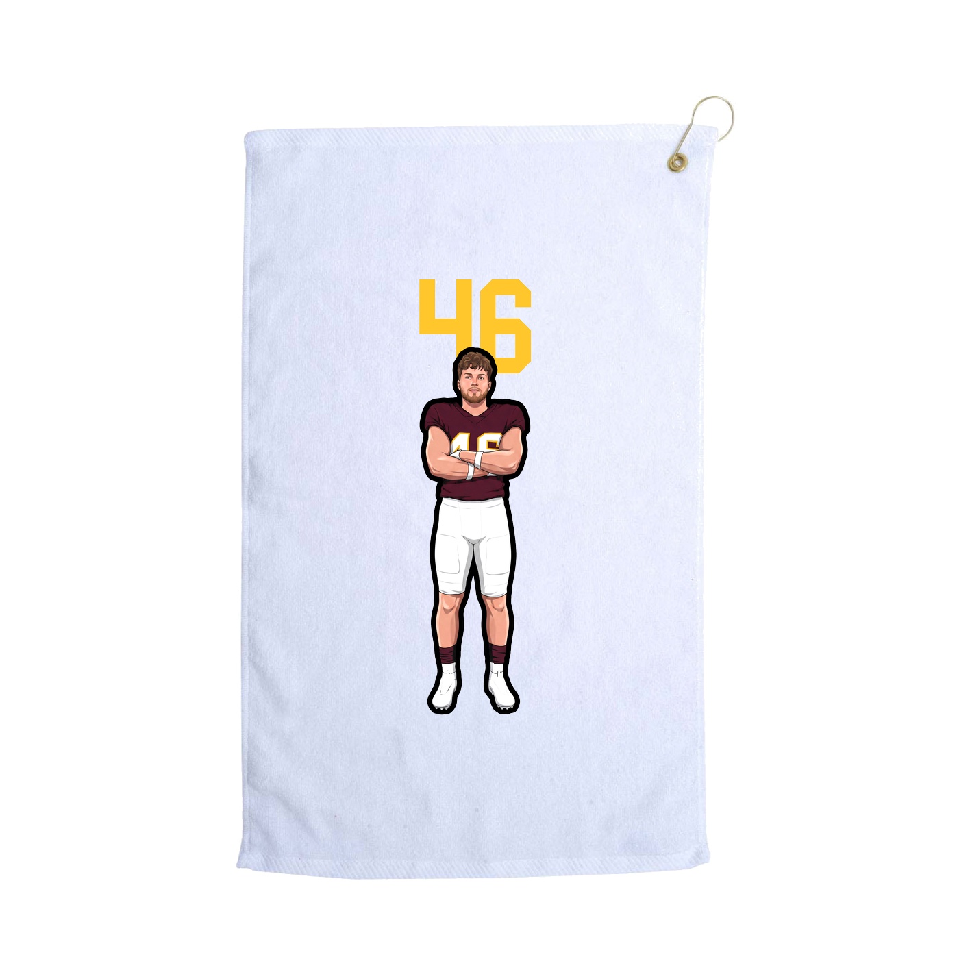 Golf Towel — Number Top in White