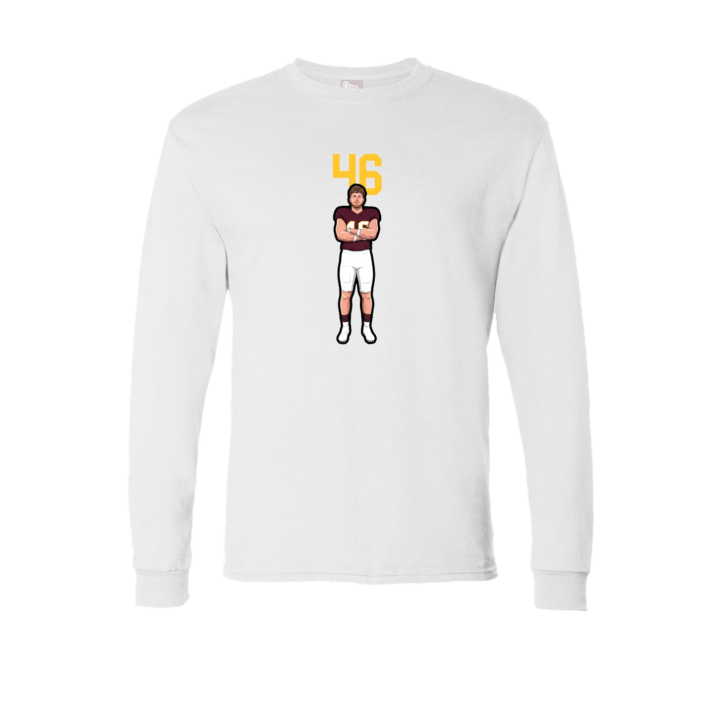 Long Sleeve Tee — Number Top in White