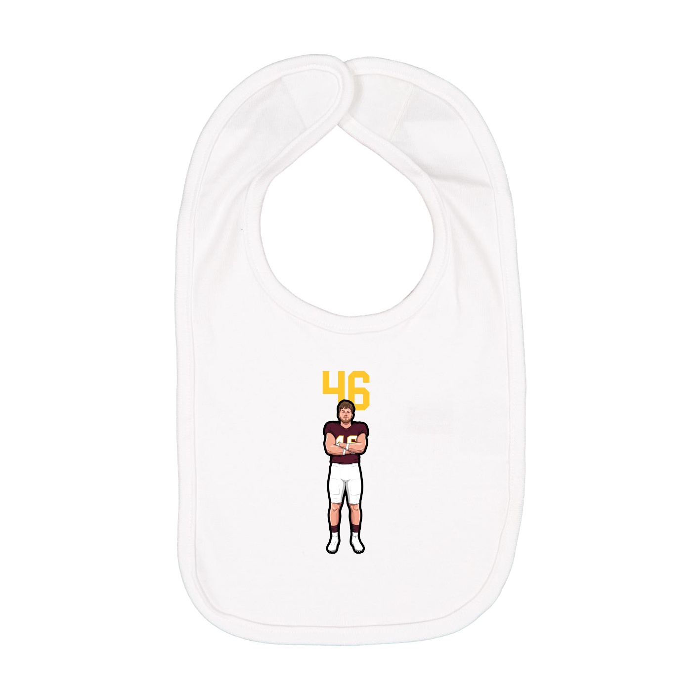 Infant Bib — Number Top in White