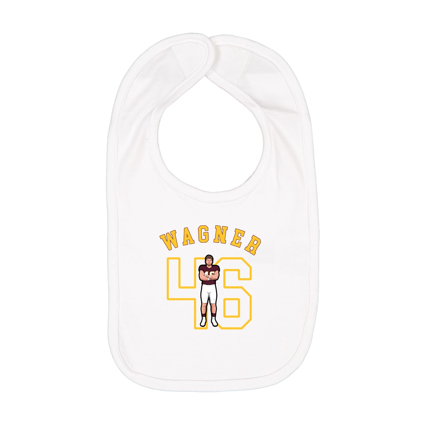 Infant Bib — Shirsey Arch in White
