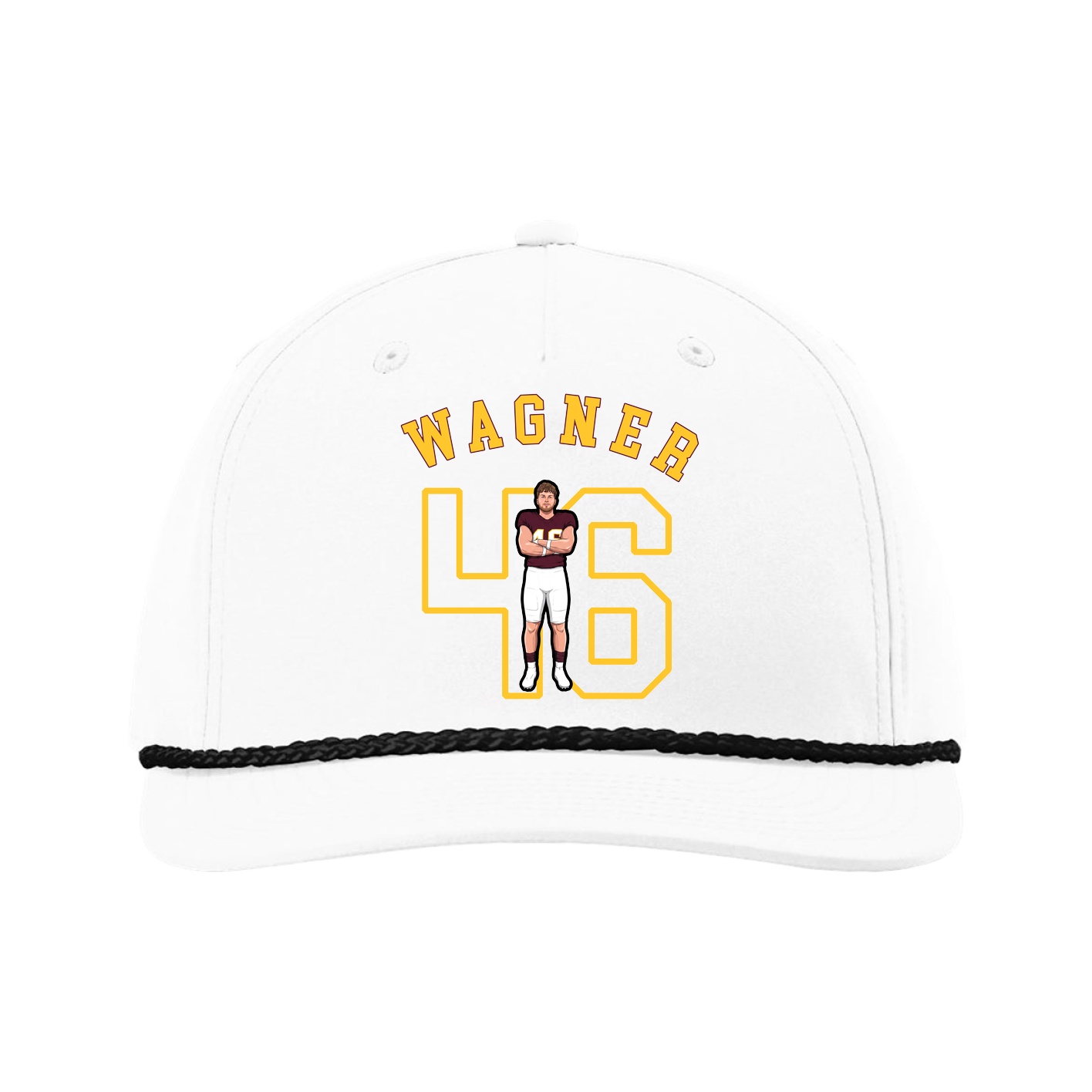 Five-Panel Classic Rope Cap — Shirsey Arch in White