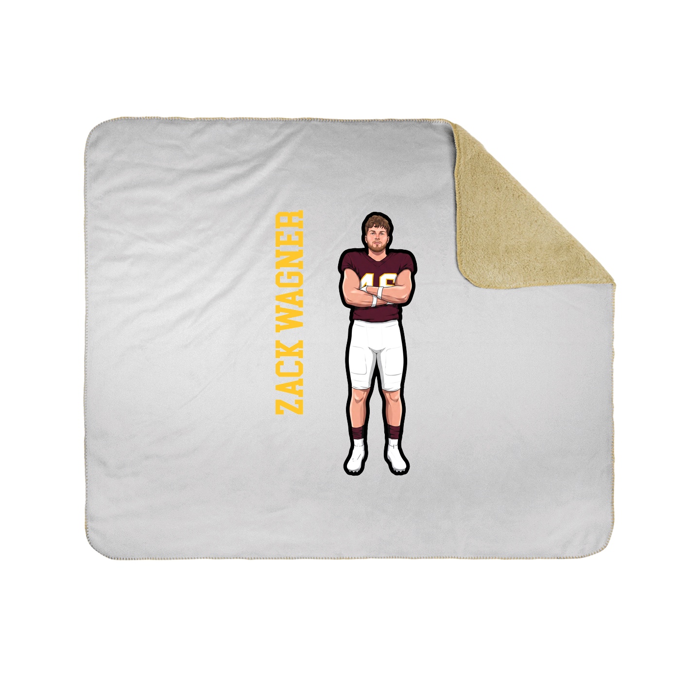 Throw Blanket — Name Vertical in White